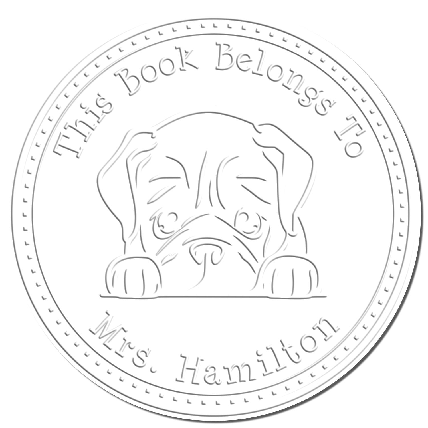 Hybrid Dogue De Bordeaux Custom Library Book Embossing Stamp - Engineer Seal Stamps