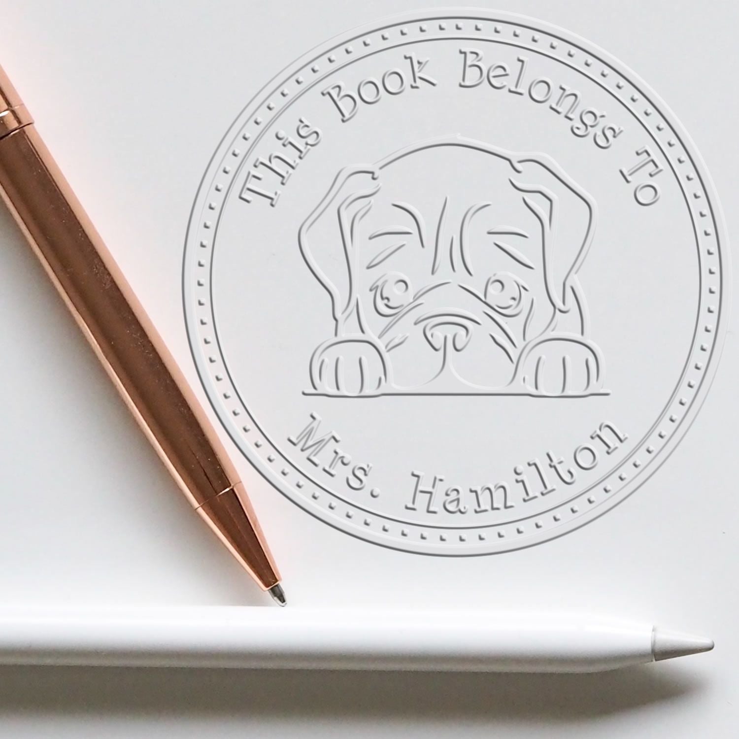 Desk Dogue De Bordeaux Customizable Embossing Stamp - Engineer Seal Stamps