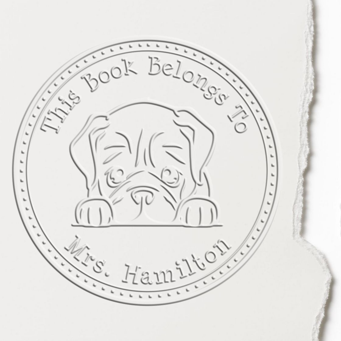 Dogue De Bordeaux Personalized Home Library Seal Embossing Stamp - Engineer Seal Stamps