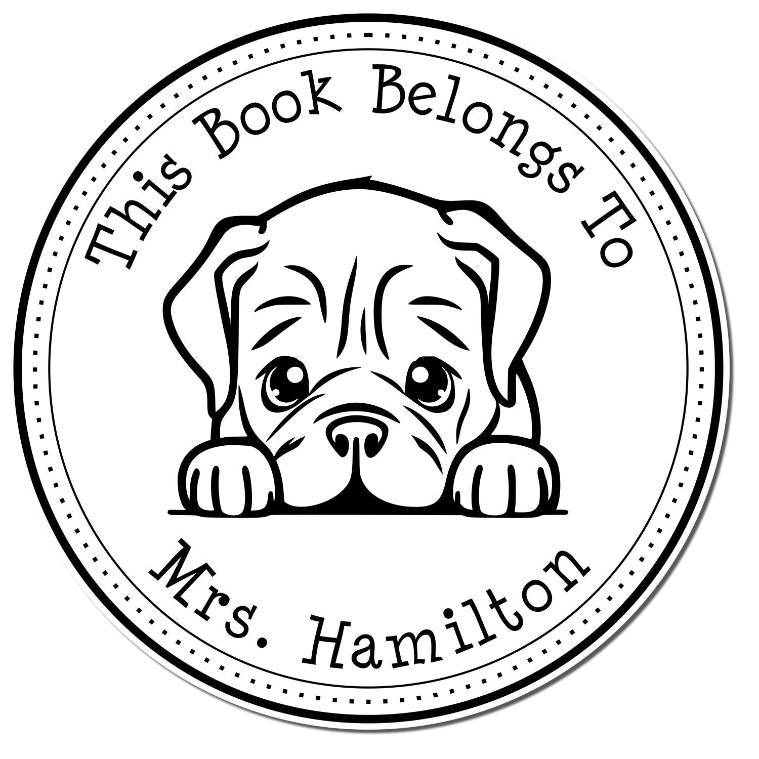 Dogue De Bordeaux Personalized Librarian Stamp - Engineer Seal Stamps