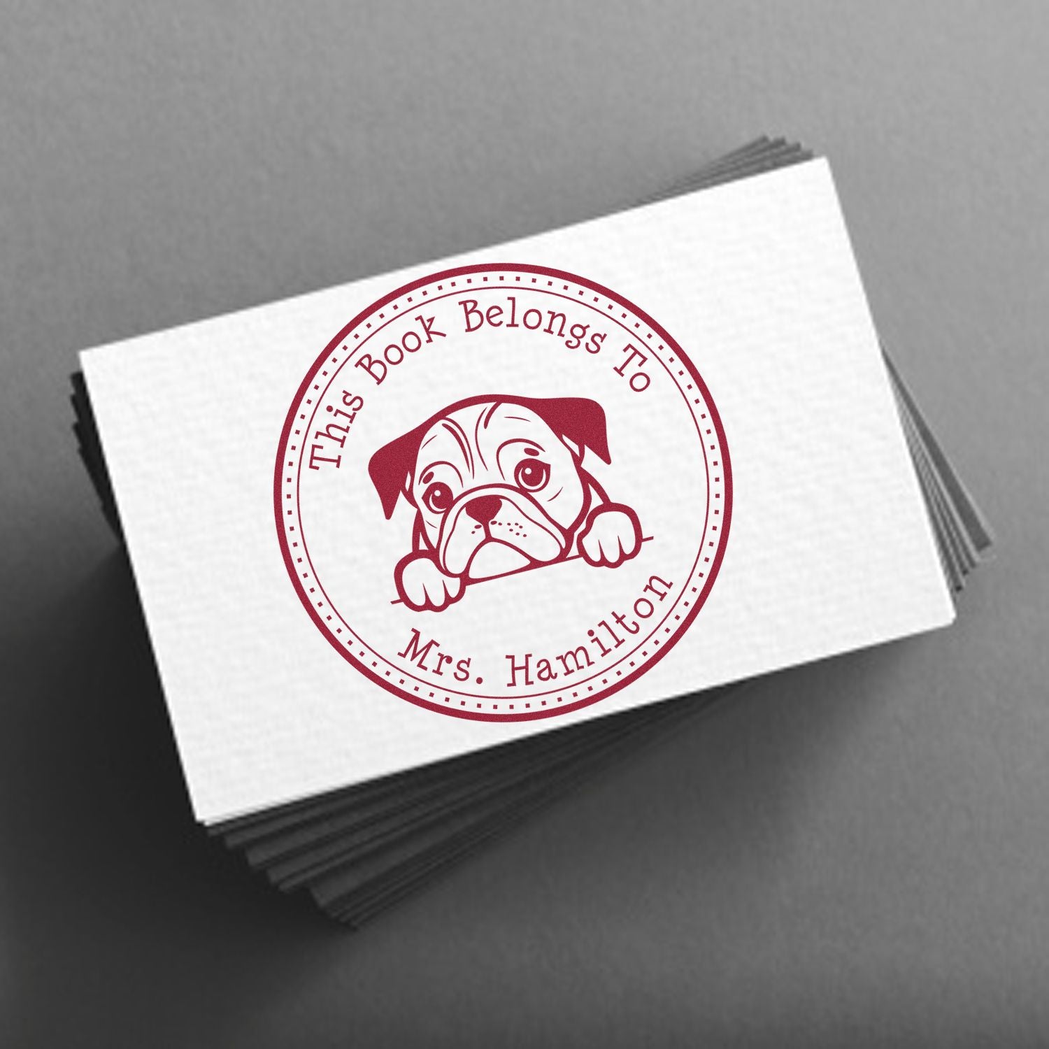 English Bulldog Personalized Librarian Stamper - Engineer Seal Stamps