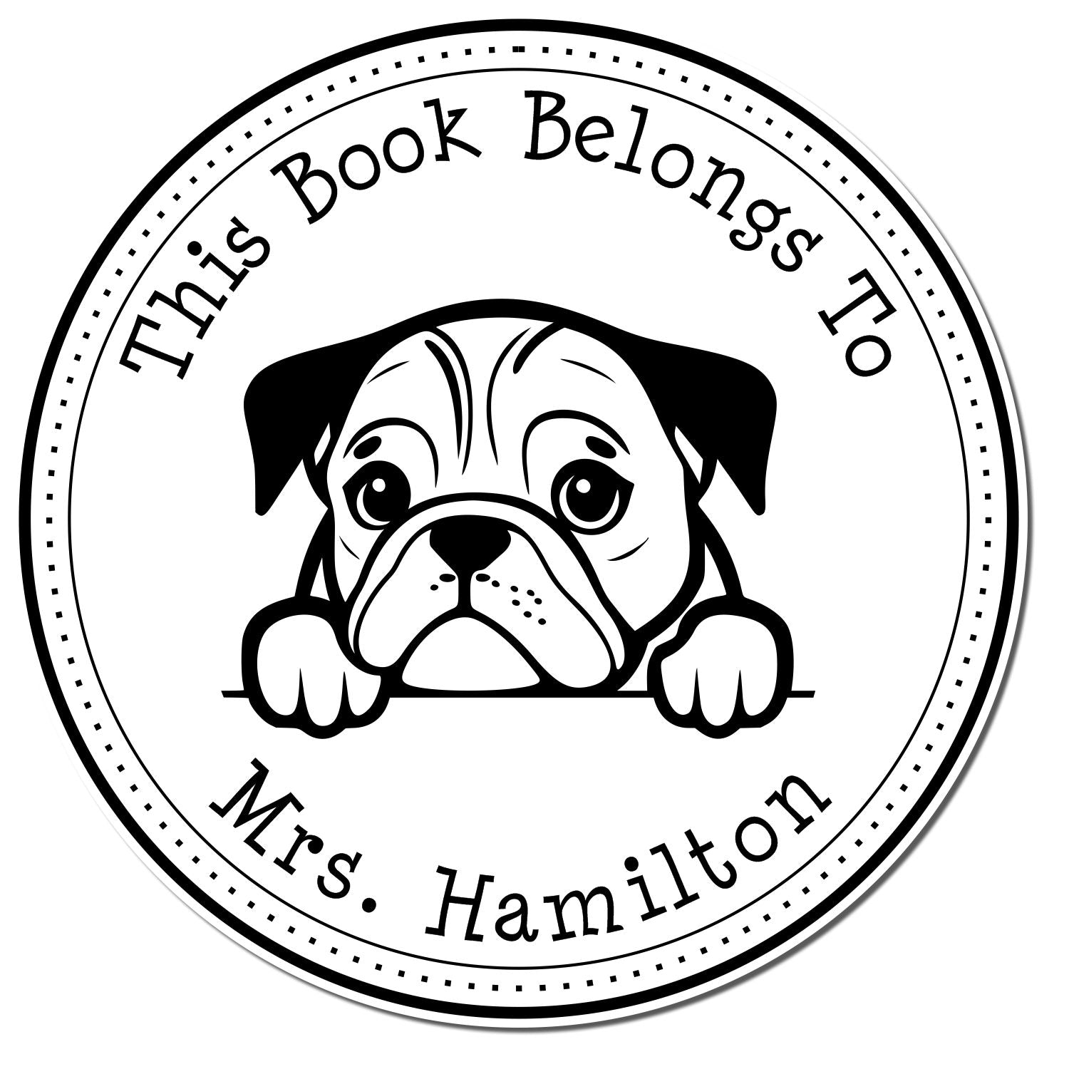 Self-Inking English Bulldog Customized Private Library Stamper - Engineer Seal Stamps