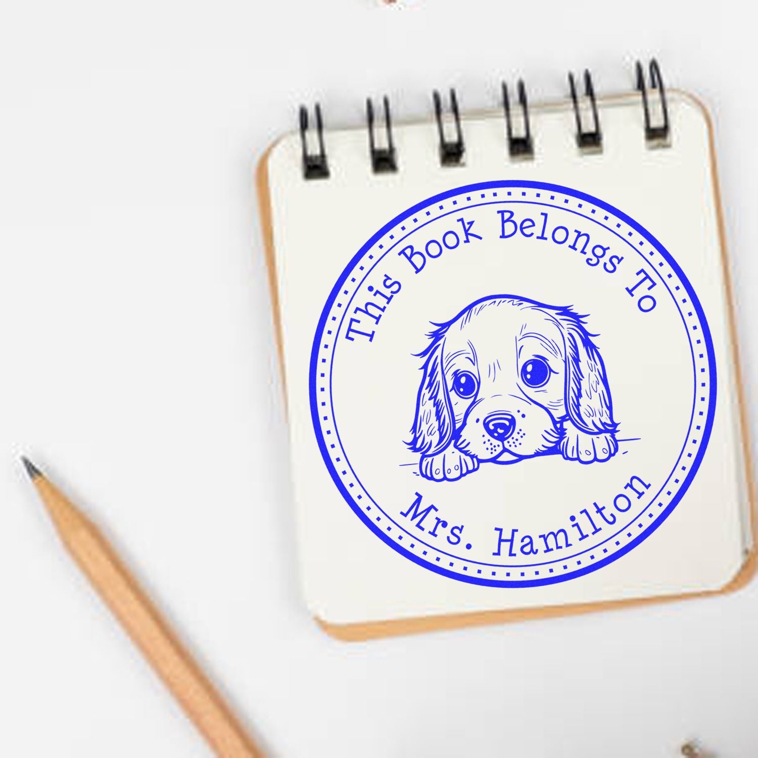 Self-Inking English Cocker Spaniel Customizable Library of Stamp - Engineer Seal Stamps