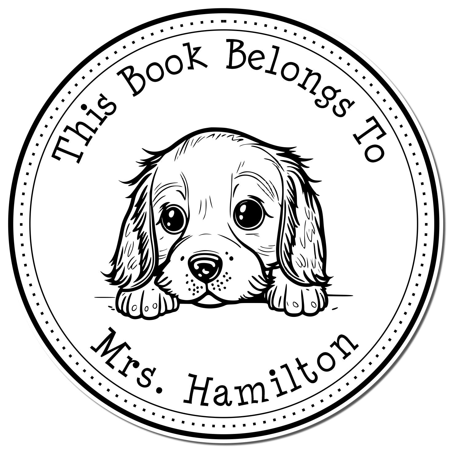 Self-Inking English Cocker Spaniel Customizable Library of Stamp - Engineer Seal Stamps