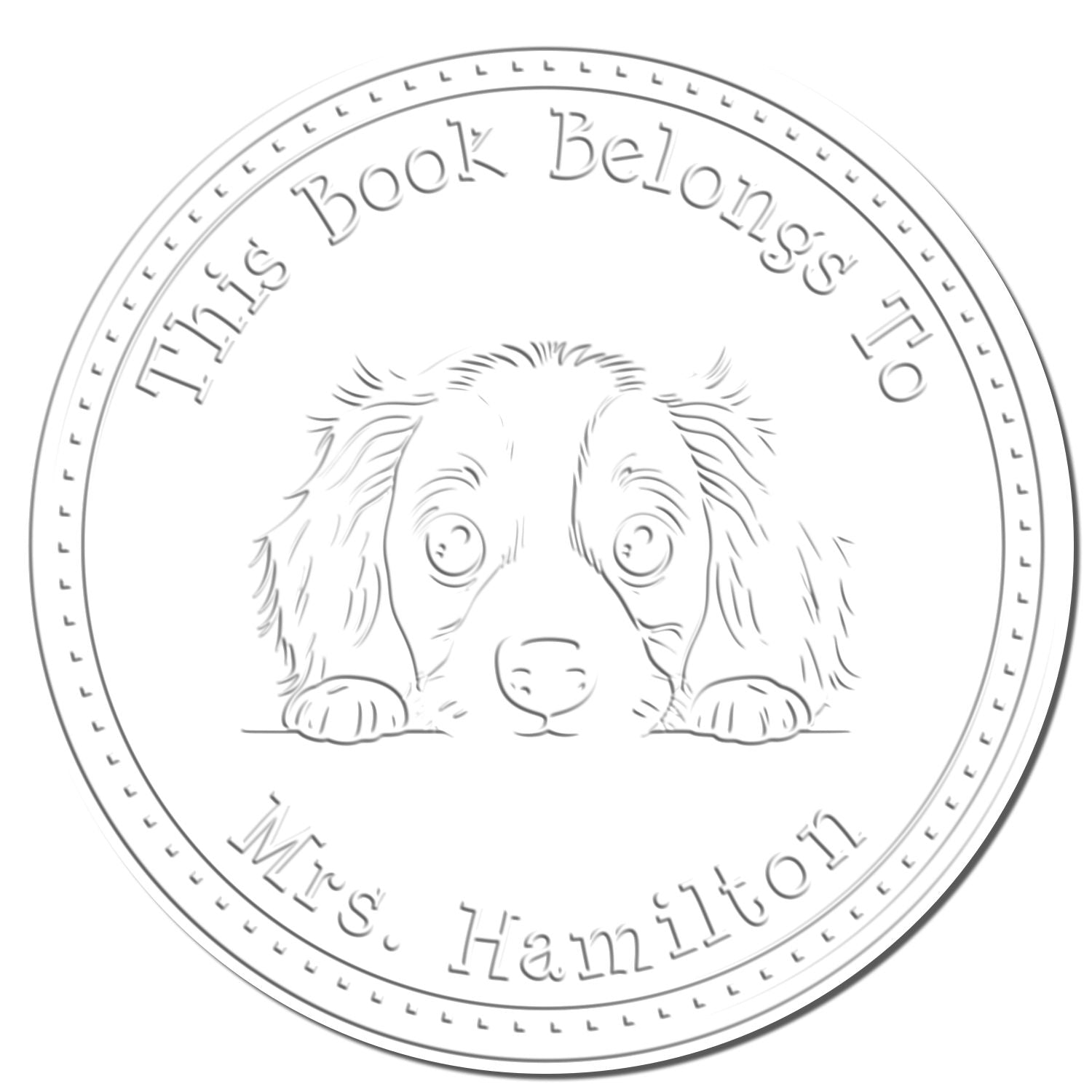 Hybrid English Springer Spaniel Custom Library Book Seal Embossing Stamp - Engineer Seal Stamps