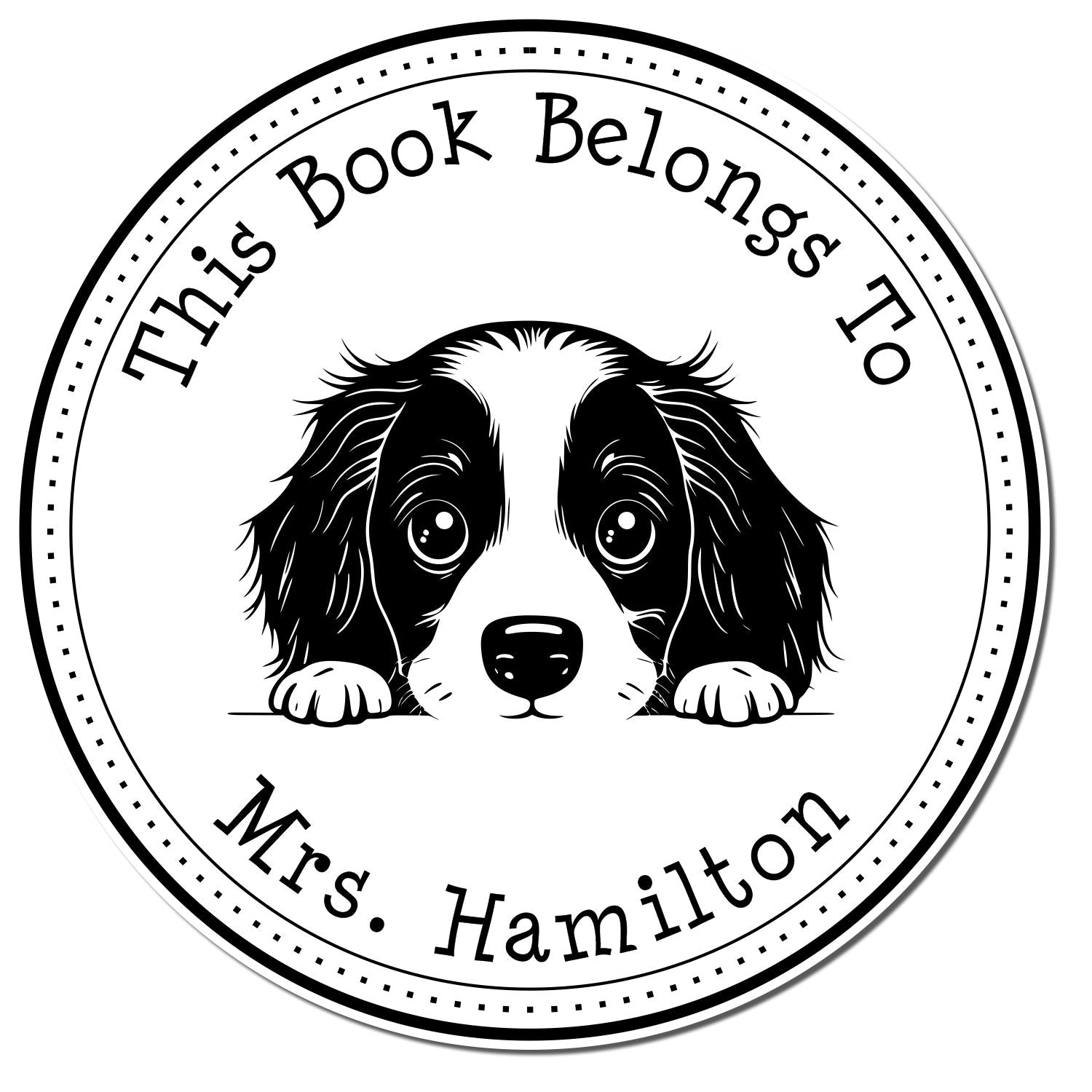 Wooden Handle English Springer Spaniel Custom From the Desk of Stamp - Engineer Seal Stamps