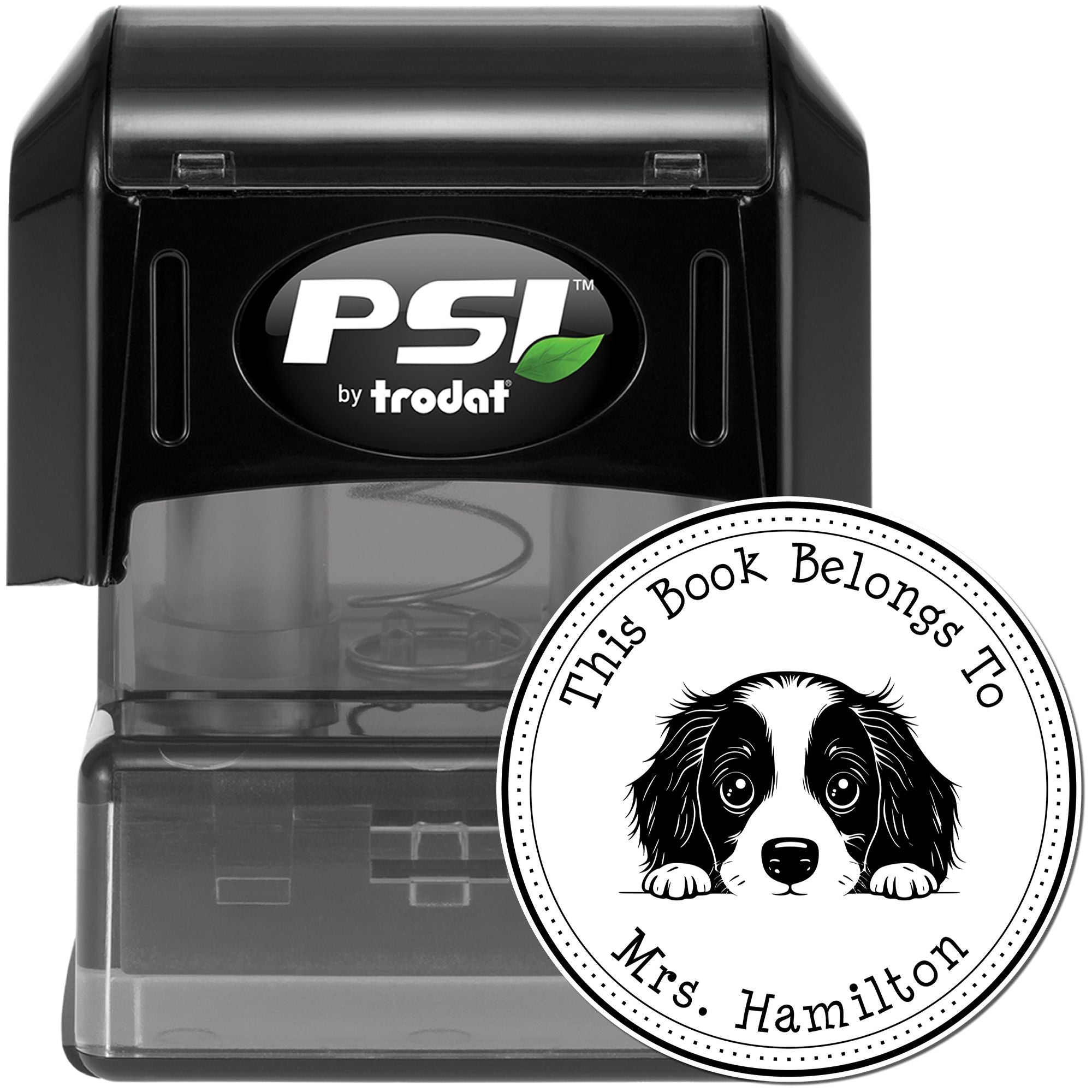 English Springer Spaniel Personalized Book Label Stamp - Engineer Seal Stamps