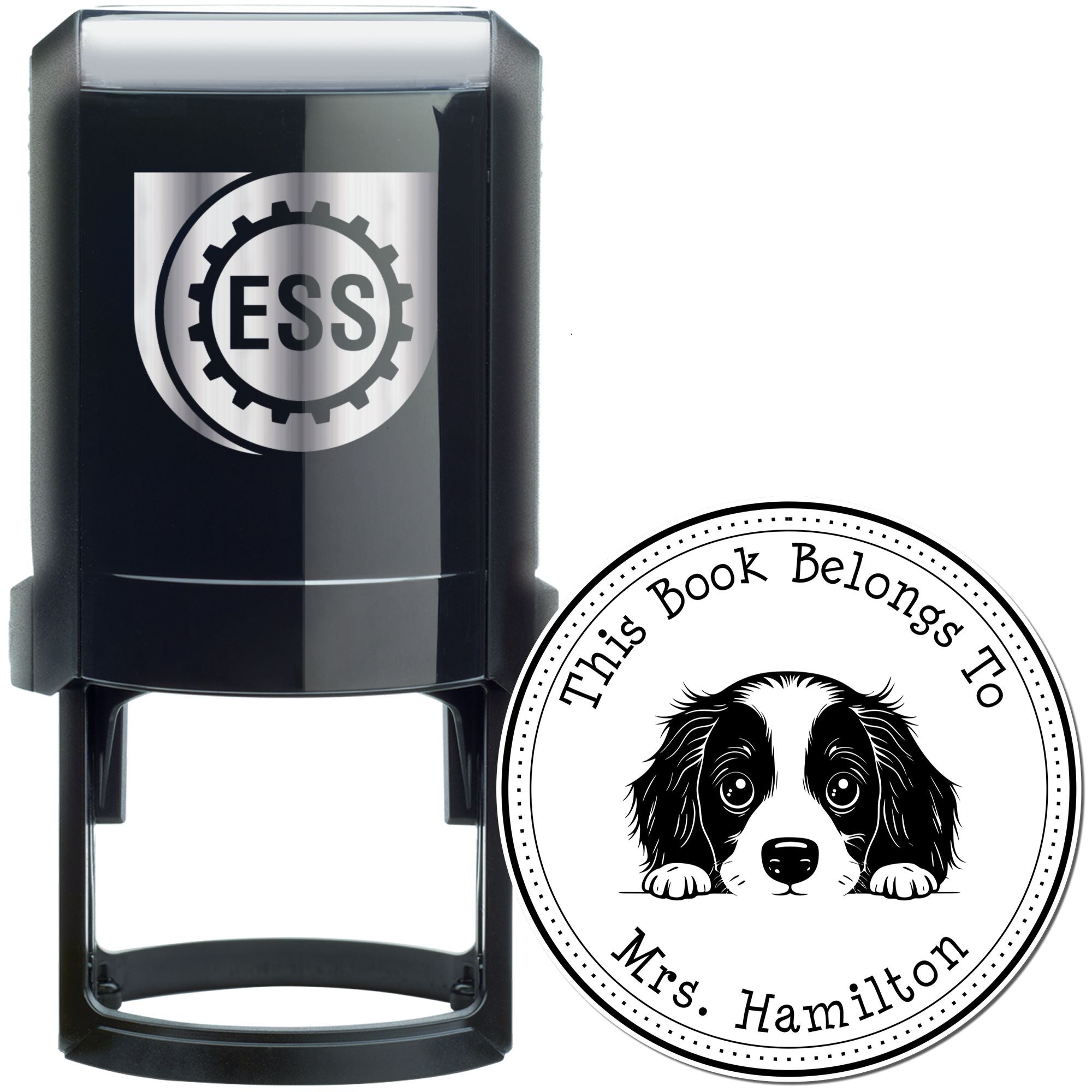 Self-Inking English Springer Spaniel Customizable From the Library of Stamp - Engineer Seal Stamps