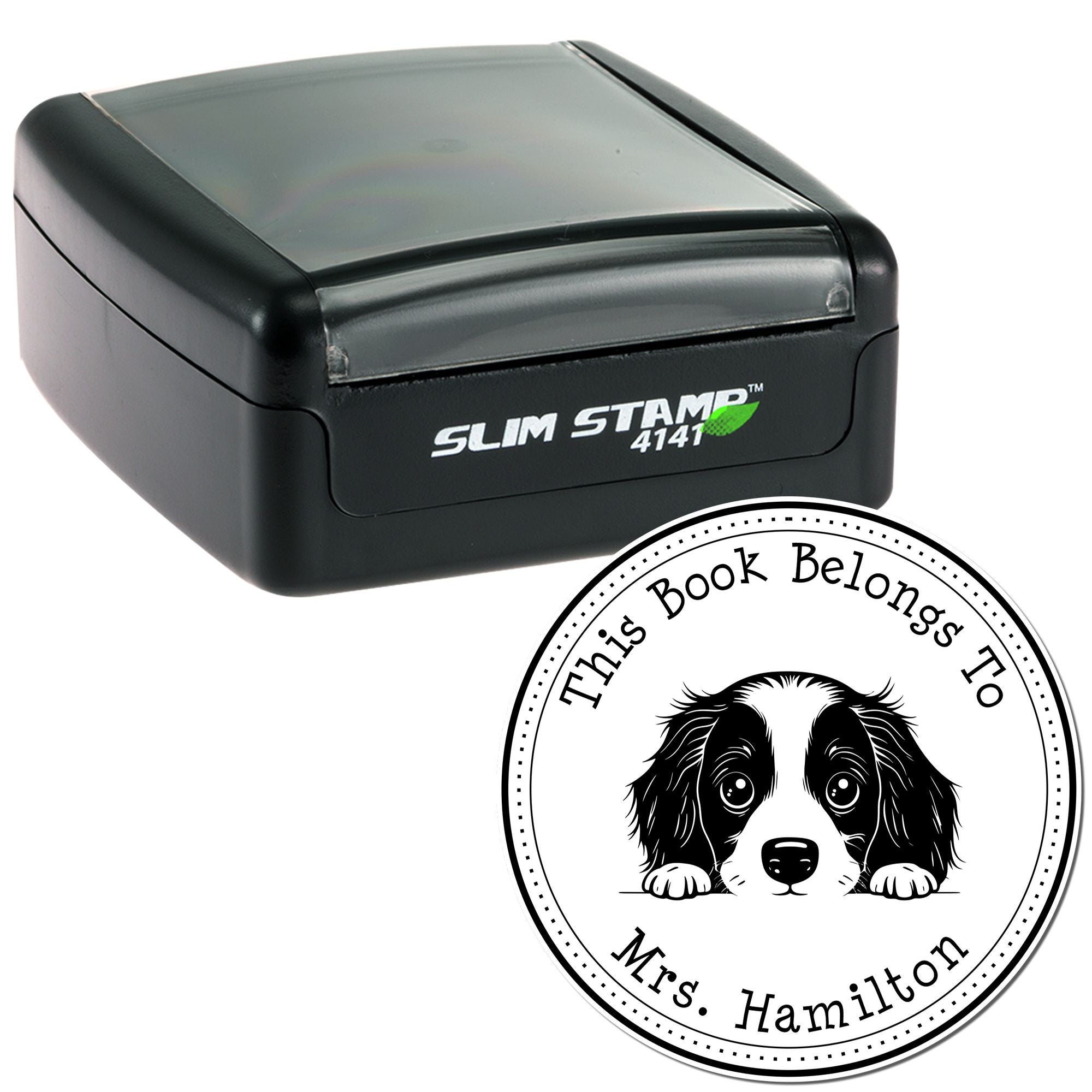 English Springer Spaniel Customized Home Library Stamp - Engineer Seal Stamps