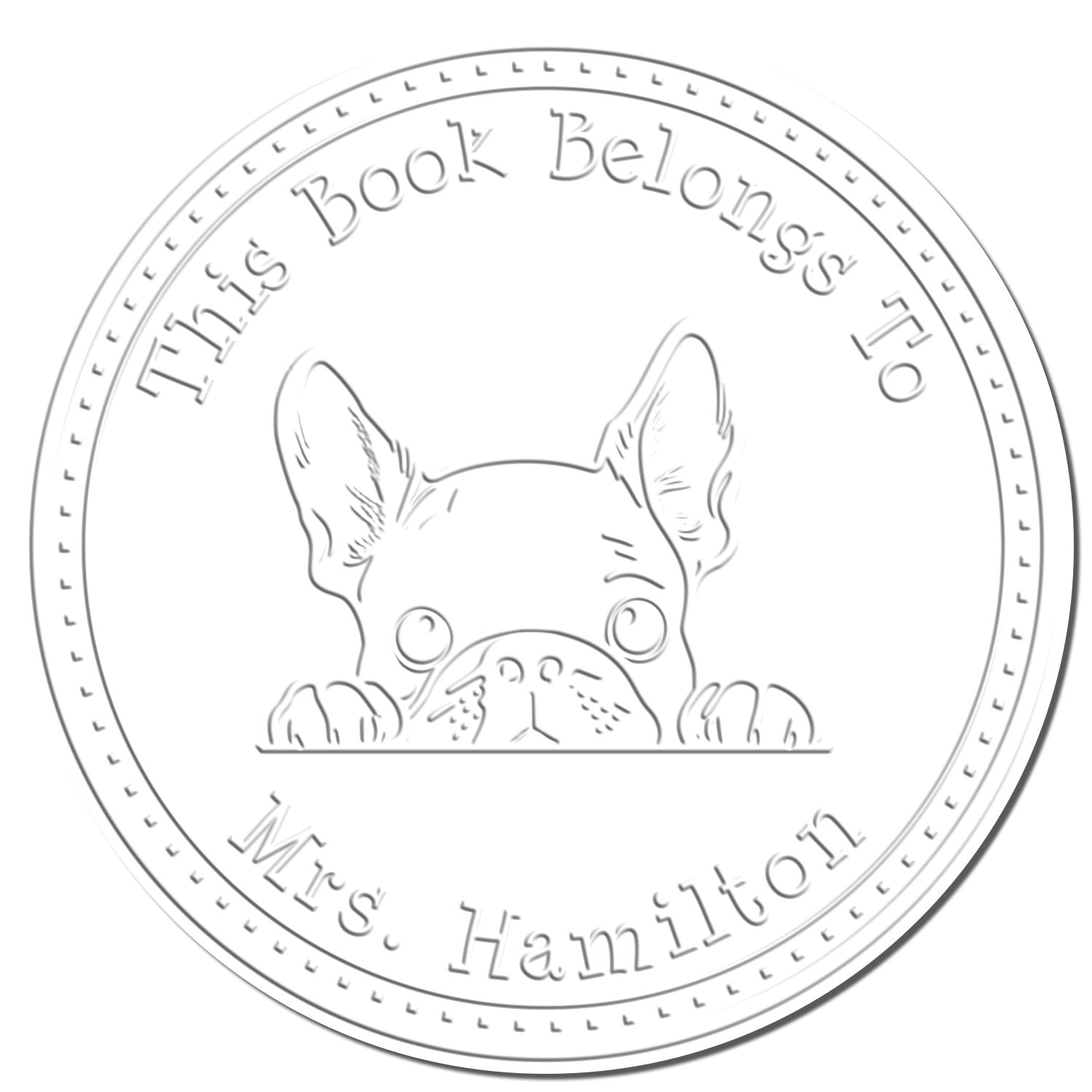 French Bulldog Personalized Book Collection Seal Embosser - Engineer Seal Stamps