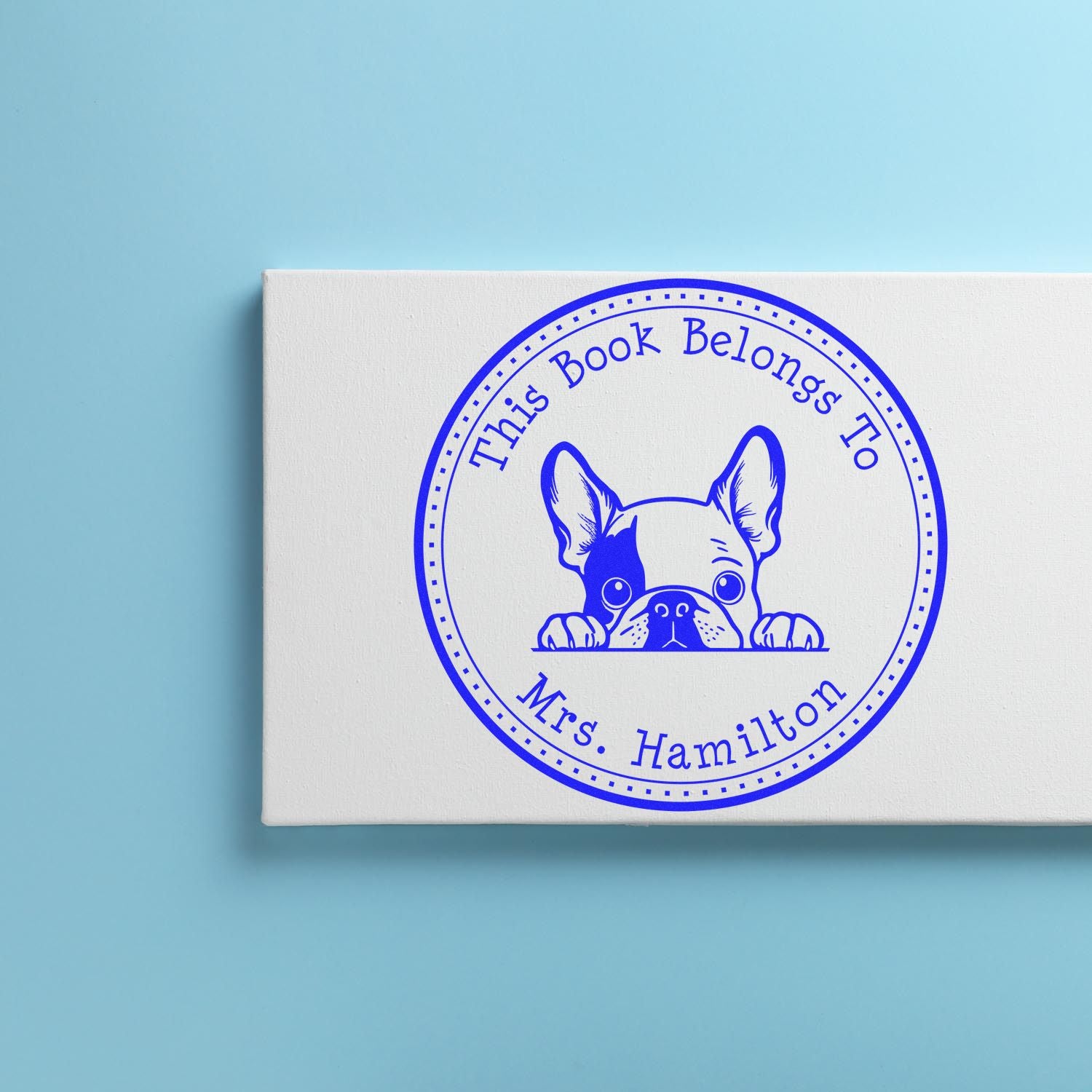 Wooden Handle French Bulldog Custom From the Desk of Stamper - Engineer Seal Stamps