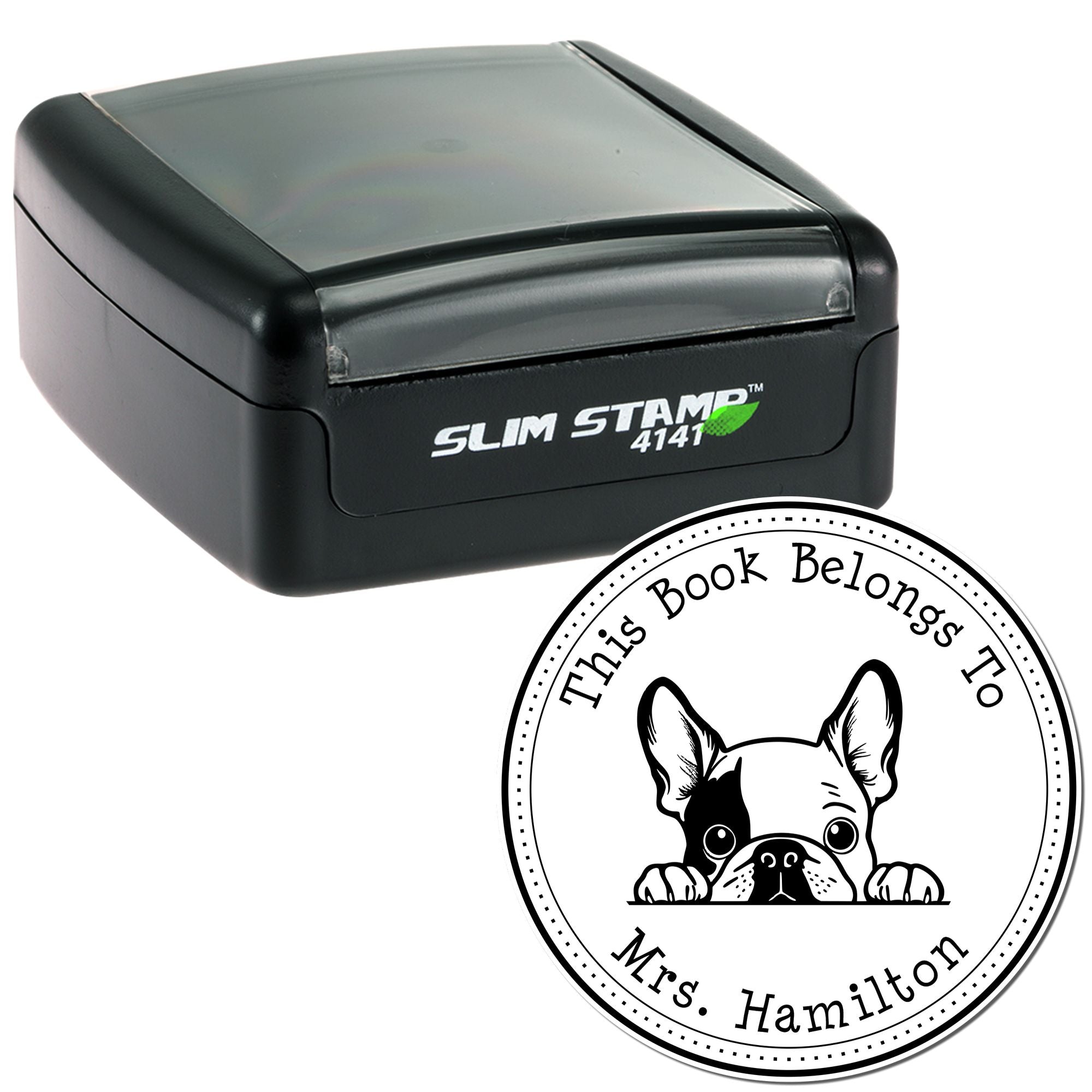 French Bulldog Customized Home Library Stamper - Engineer Seal Stamps