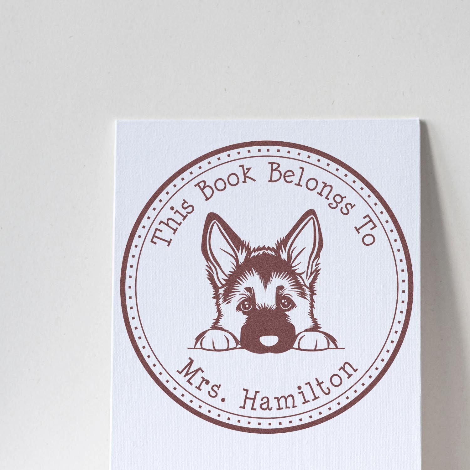 Wooden Handle German Shepherd Custom Desk of Stamp - Engineer Seal Stamps