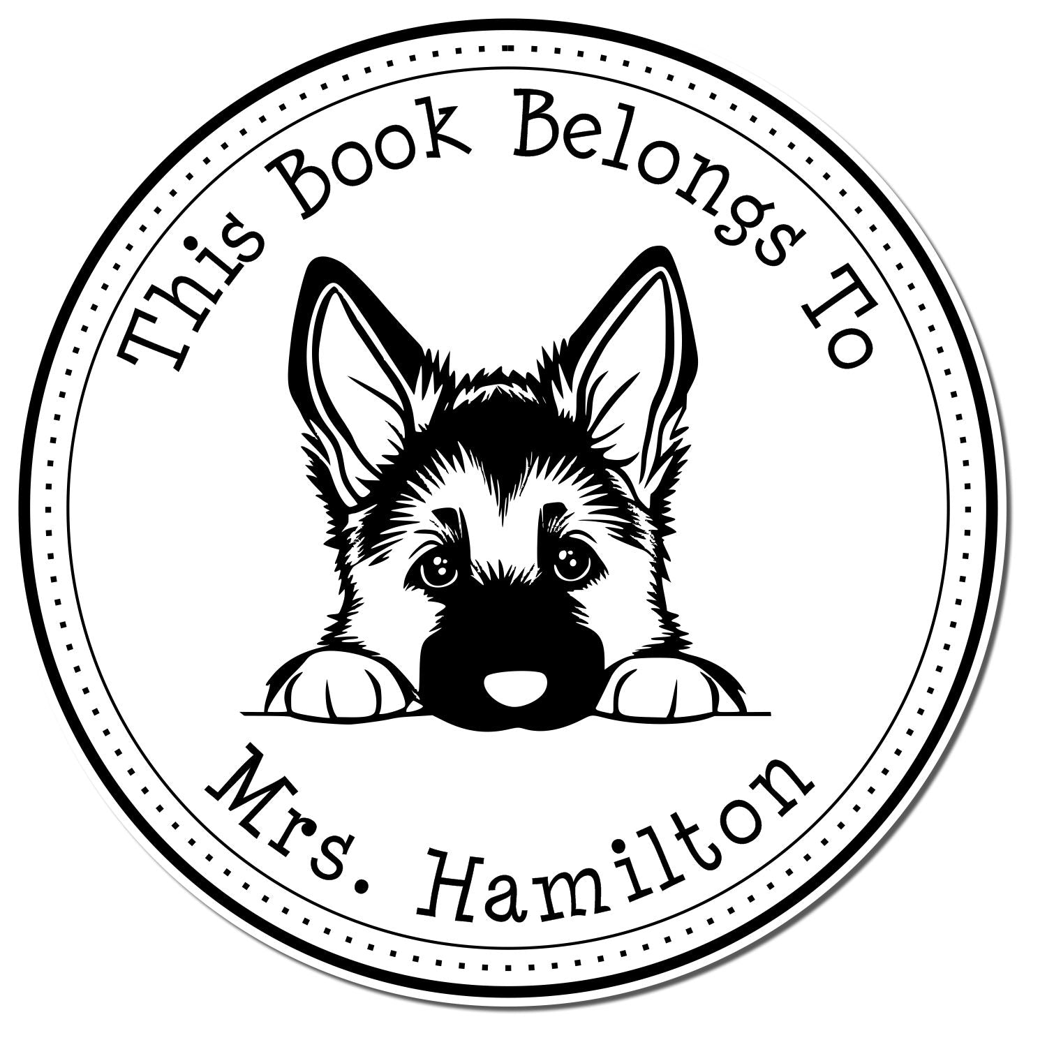 German Shepherd Customized Book Collection Stamp - Engineer Seal Stamps