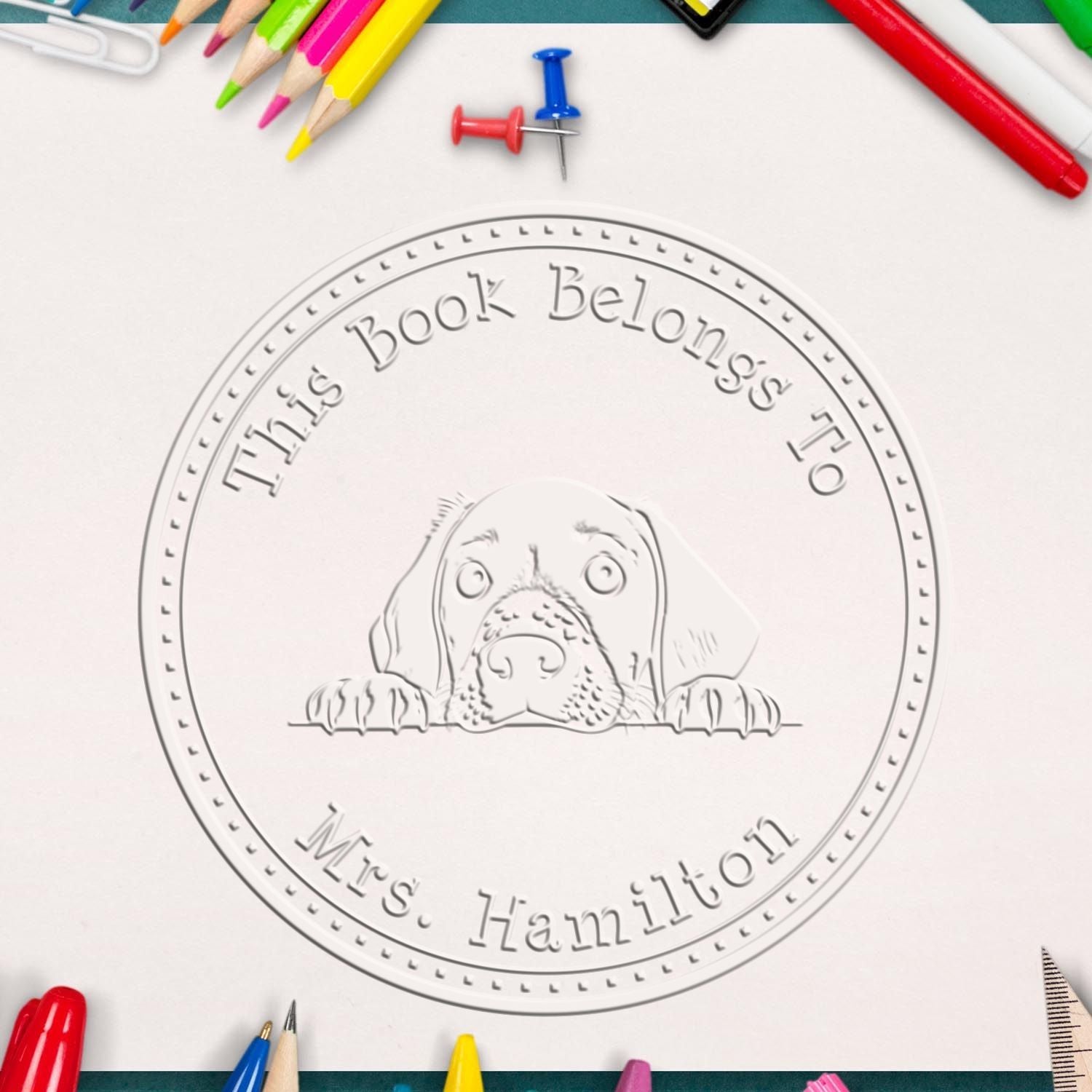 German Shorthaired Pointer Personalized Book Collection Embossing Seal - Engineer Seal Stamps