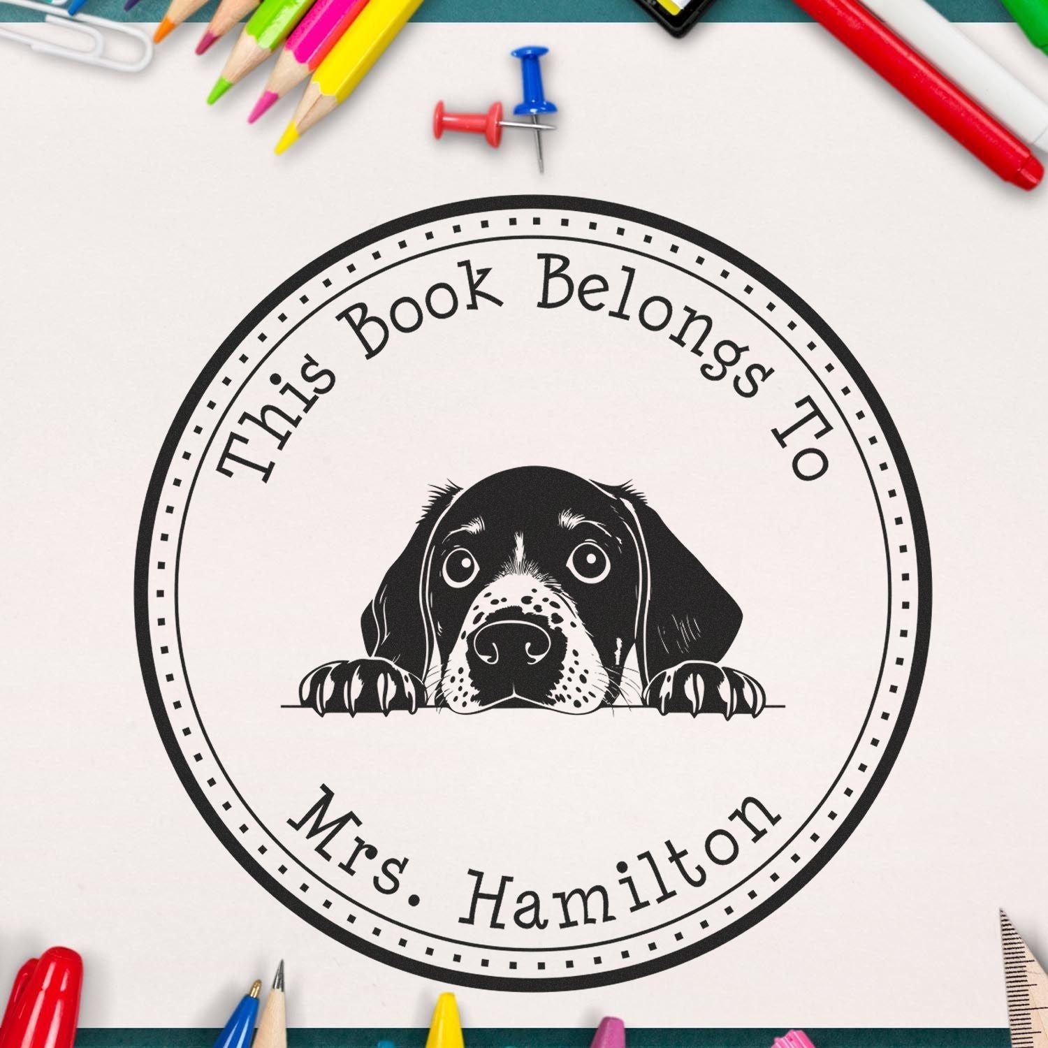 Wooden Handle German Shorthaired Pointer Custom Desk of Stamper - Engineer Seal Stamps