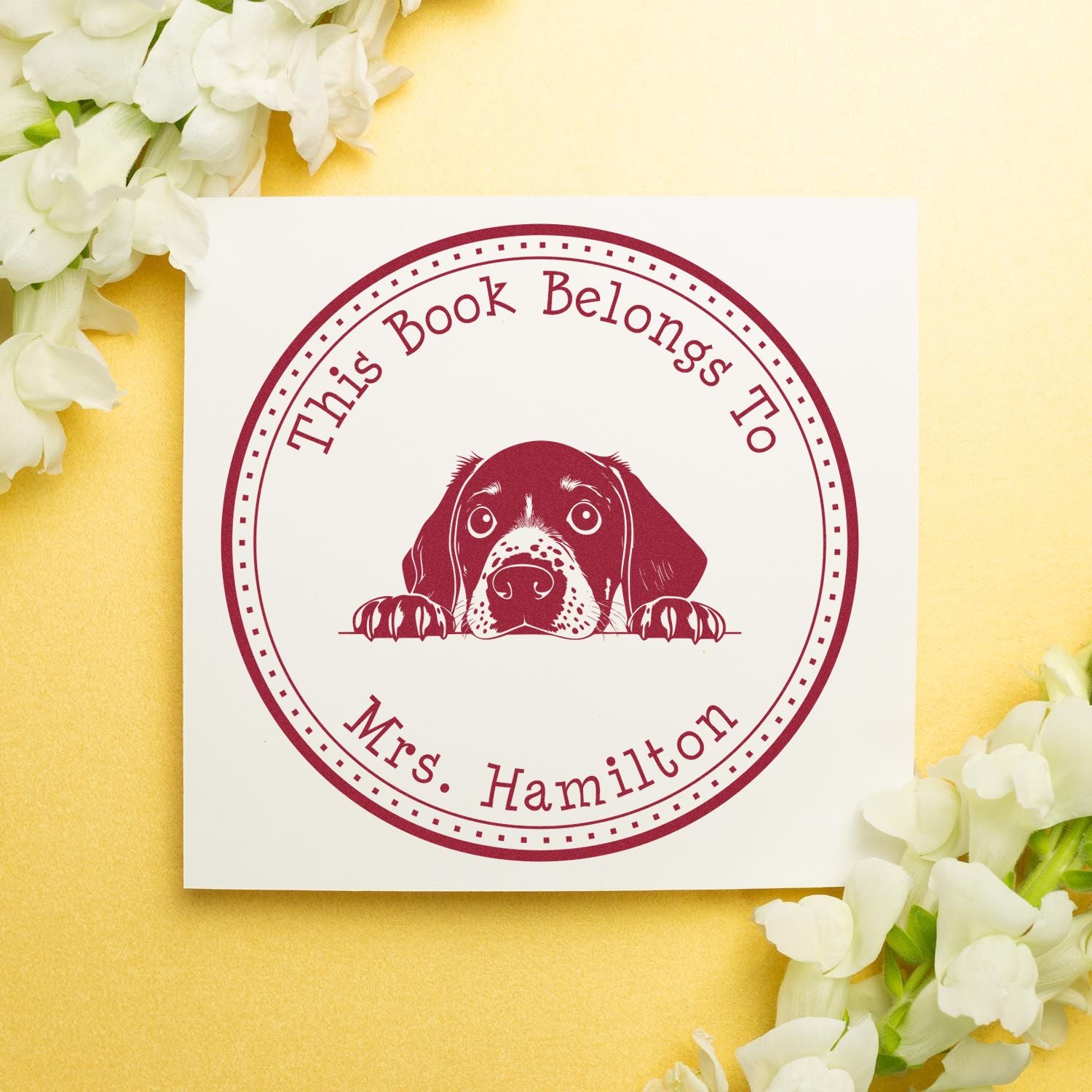 German Shorthaired Pointer Personalized Library Name Stamper - Engineer Seal Stamps