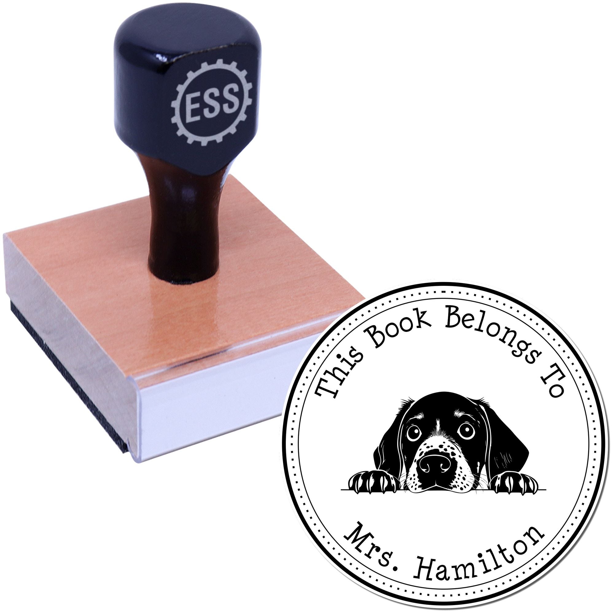 Wooden Handle German Shorthaired Pointer Custom Desk of Stamper - Engineer Seal Stamps