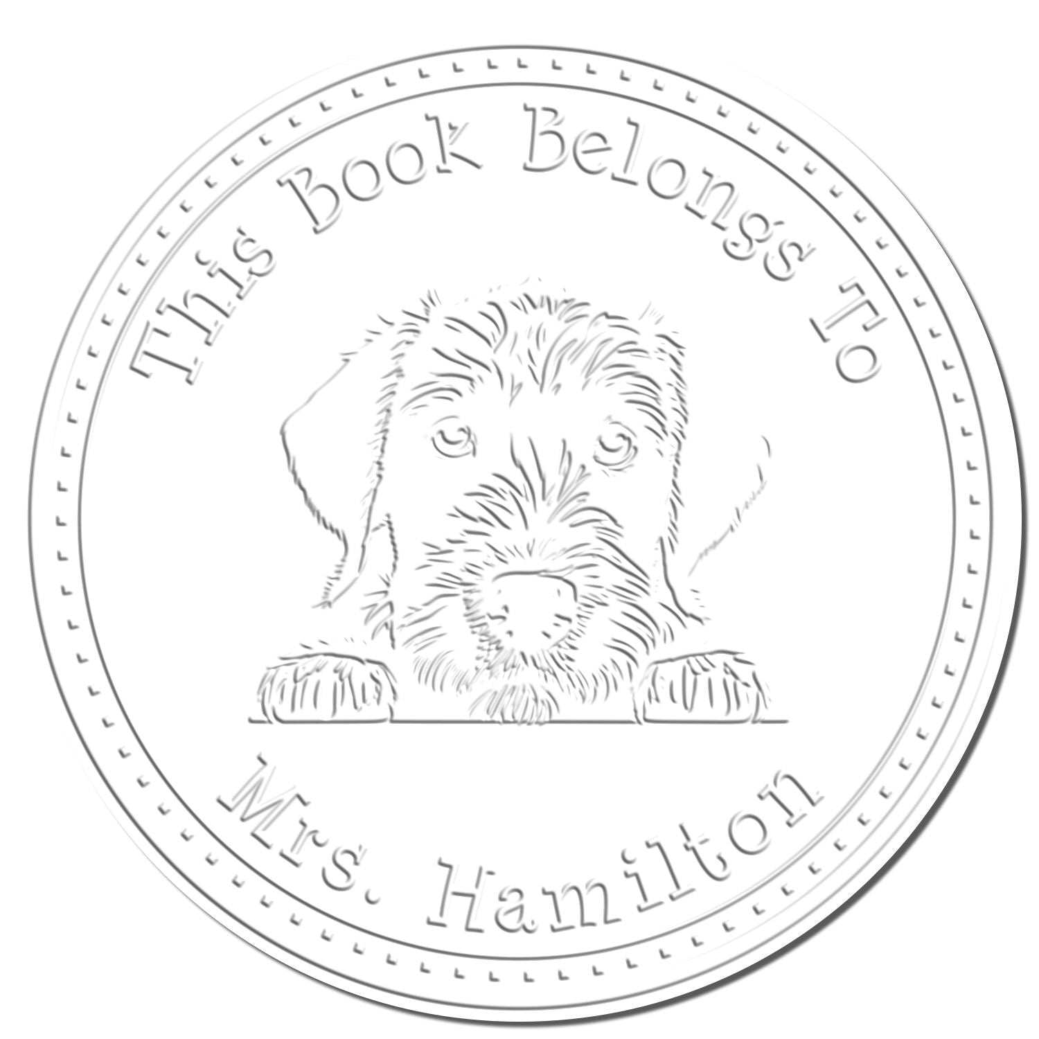 Desk German Wirehaired Pointer Personalizable Embosser Seal - Engineer Seal Stamps