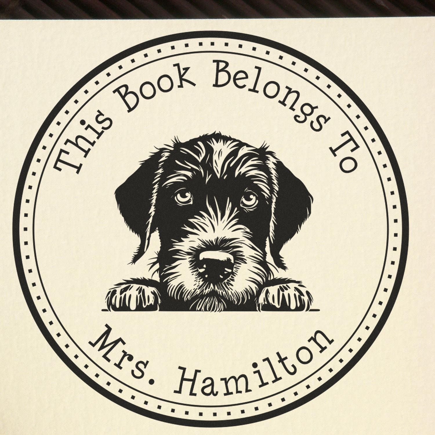 German Wirehaired Pointer Personalized Private Library Stamp - Engineer Seal Stamps