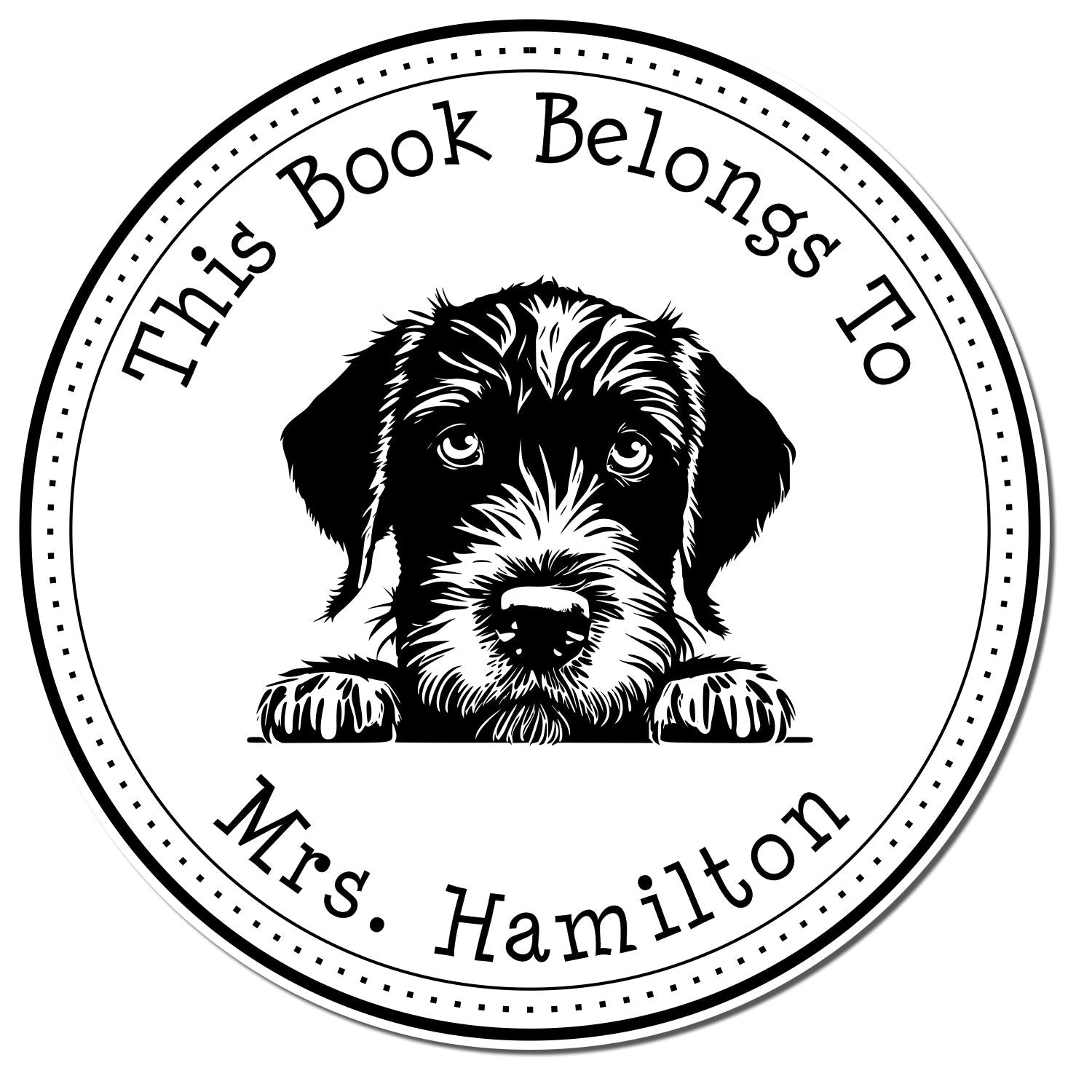 Self-Inking German Wirehaired Pointer Customizable Read it Return It Stamp - Engineer Seal Stamps