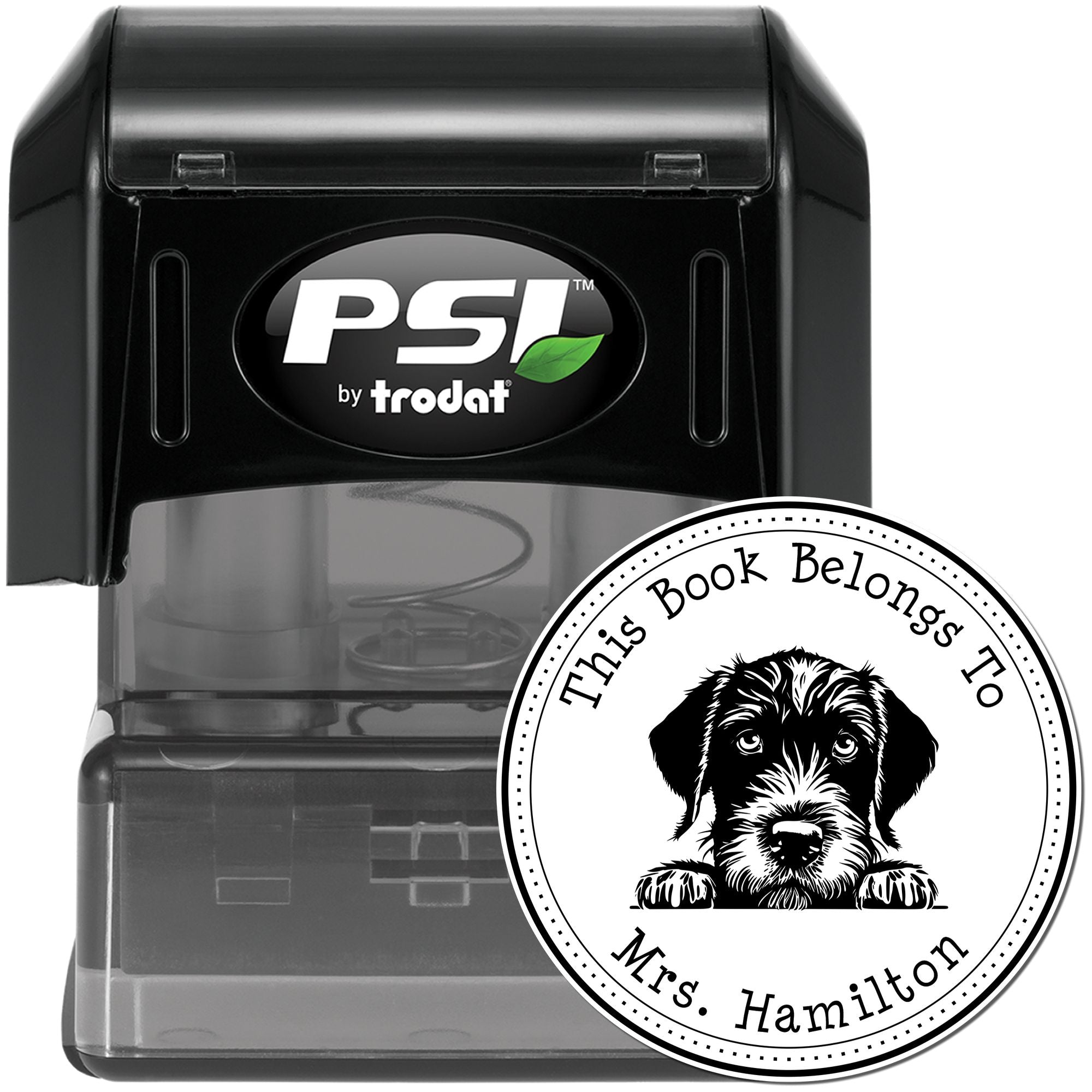 German Wirehaired Pointer Personalized Private Library Stamp - Engineer Seal Stamps