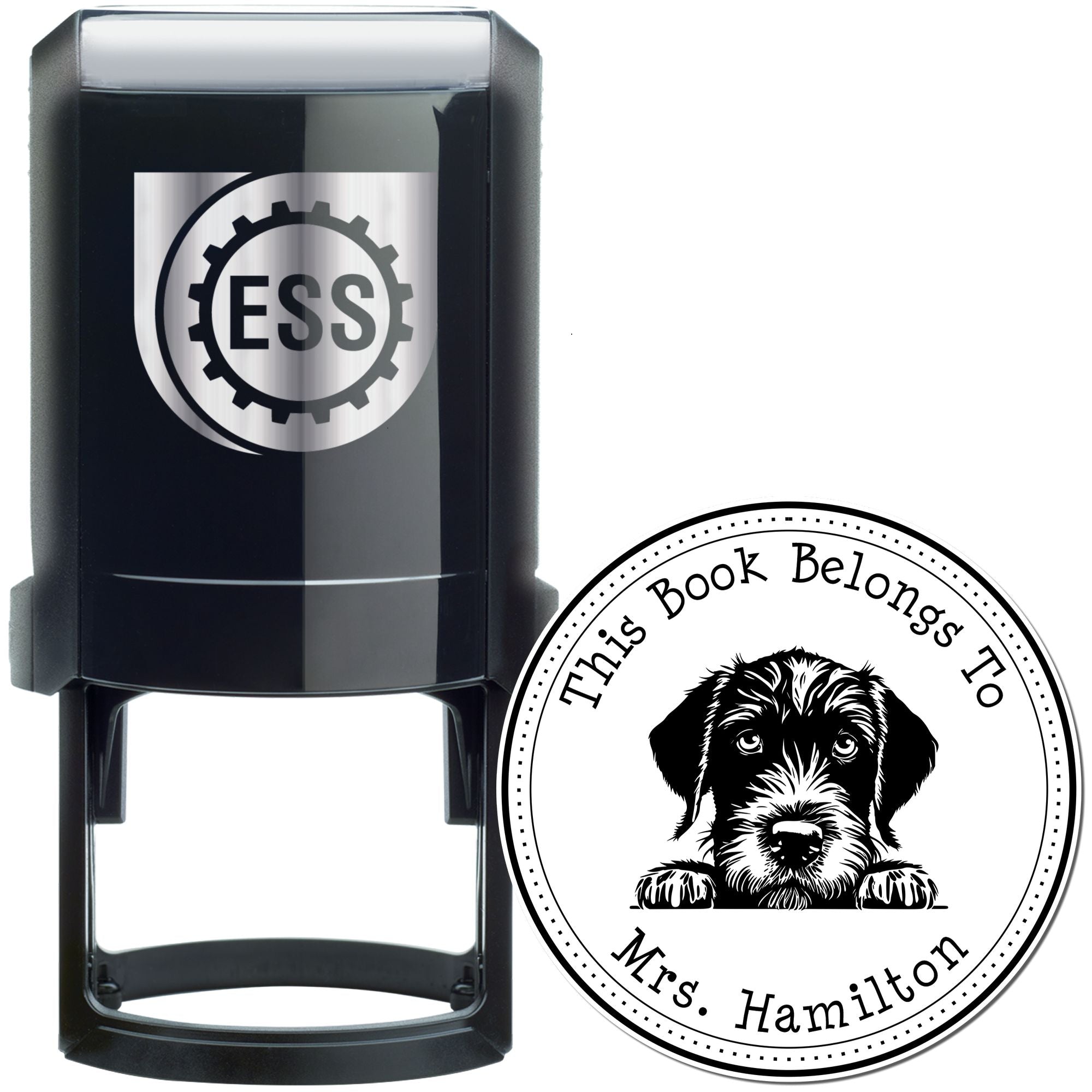 Self-Inking German Wirehaired Pointer Customizable Read it Return It Stamp - Engineer Seal Stamps