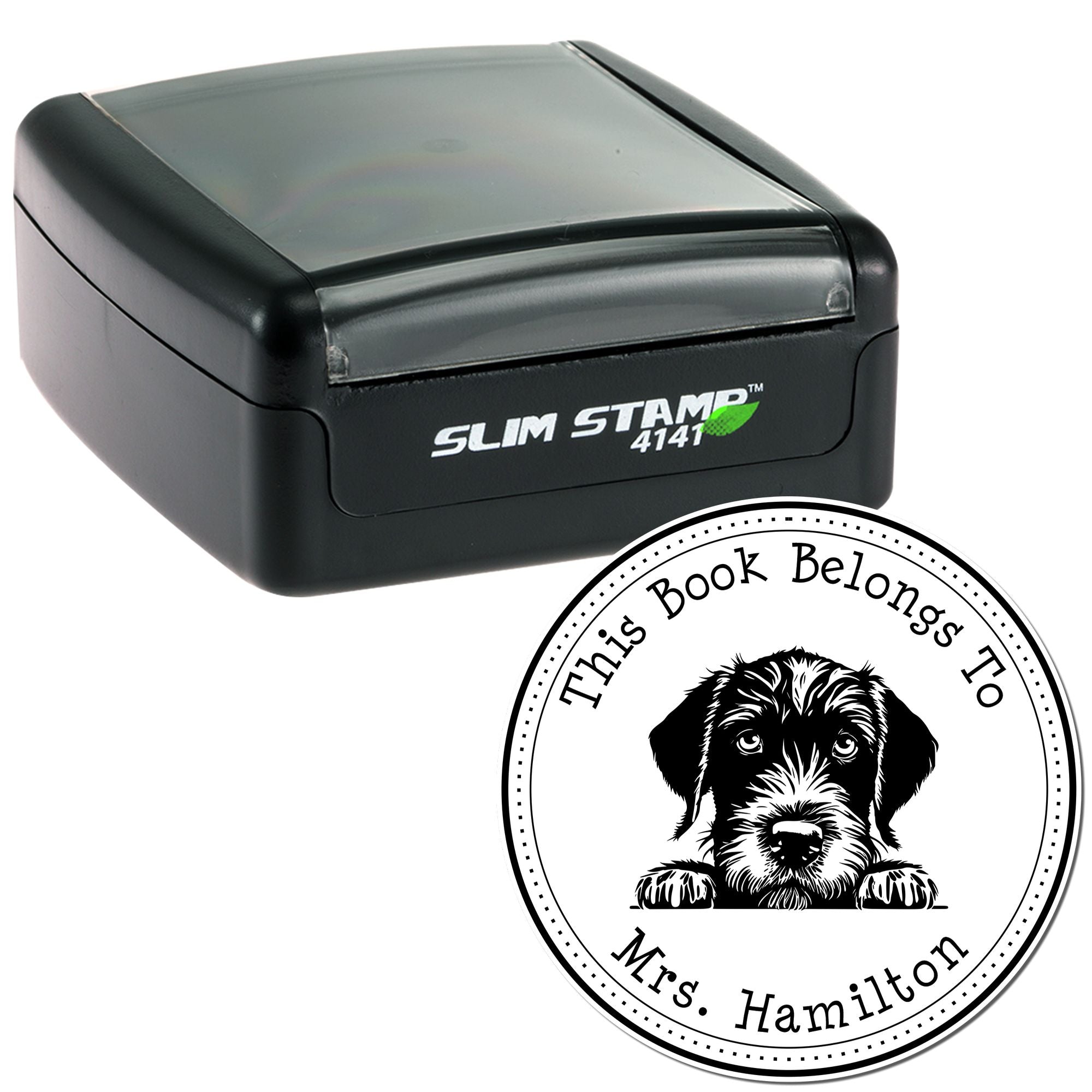 German Wirehaired Pointer Customized Librarian Stamp - Engineer Seal Stamps
