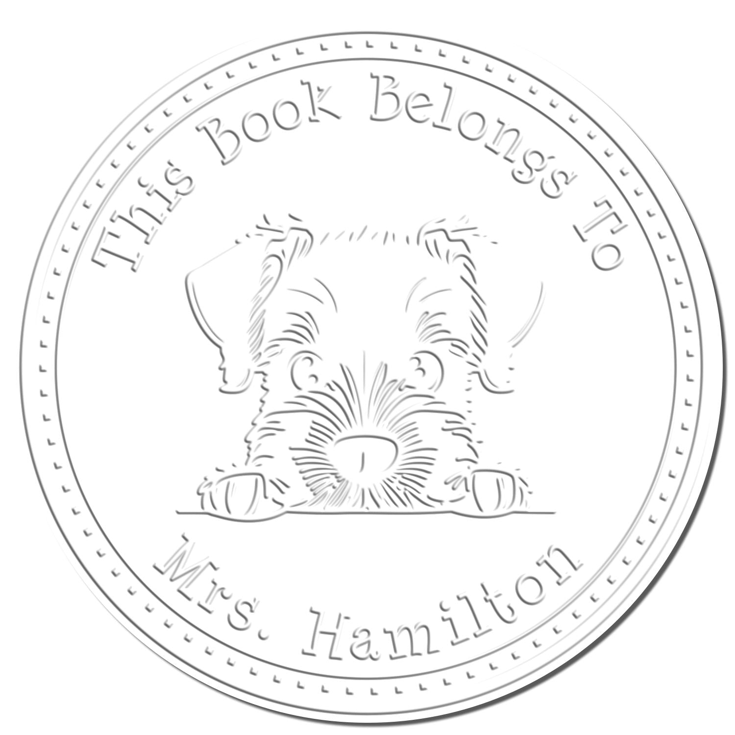 Giant Schnauzer Personalized Book Collection Embossed Stamp - Engineer Seal Stamps