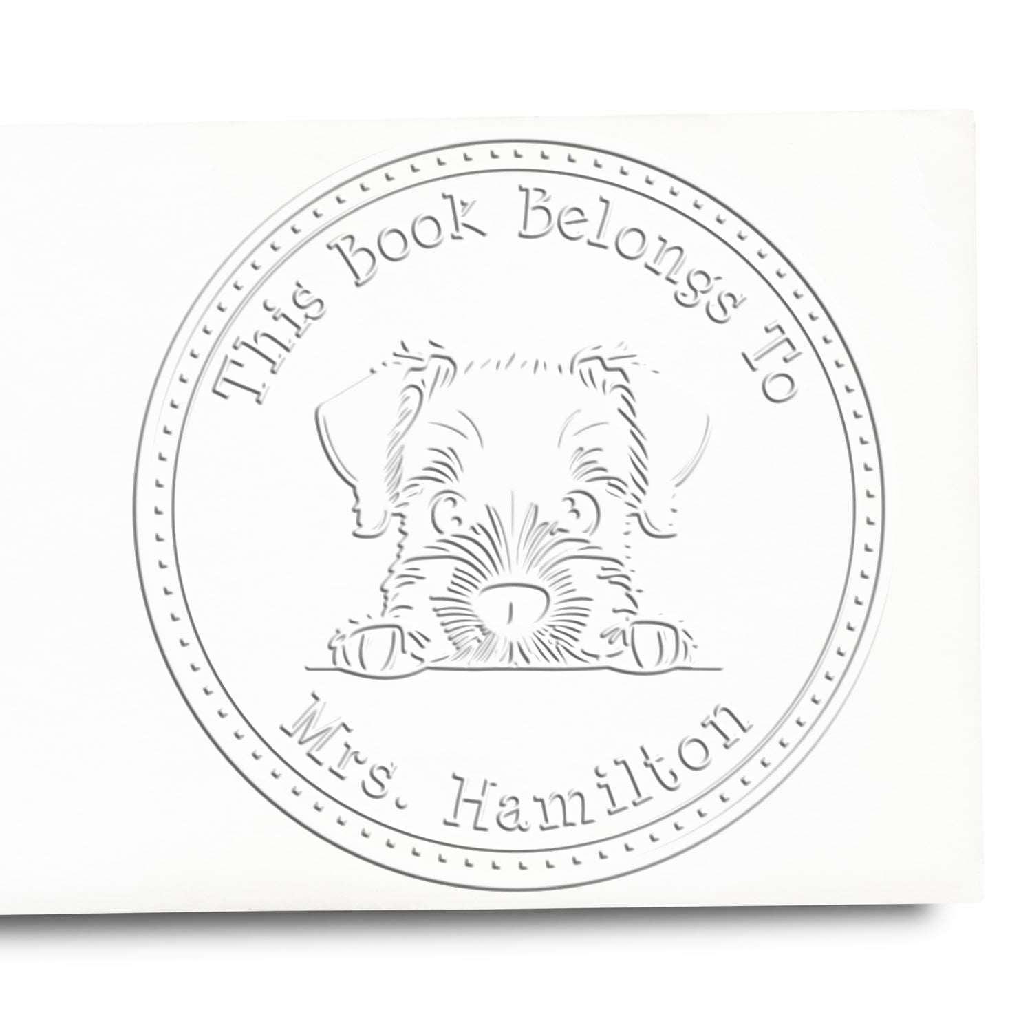 Handheld Giant Schnauzer Personalized Book Seal Embosser