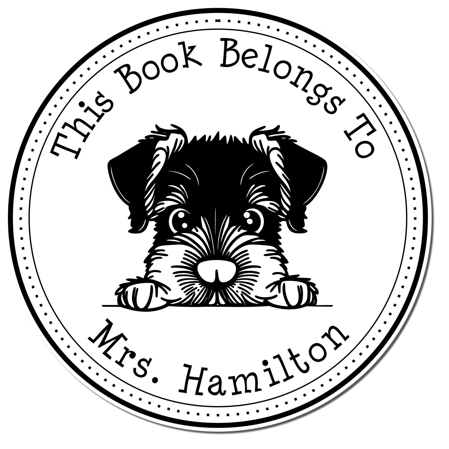 Self-Inking Giant Schnauzer Customizable Read it Return It Stamper - Engineer Seal Stamps