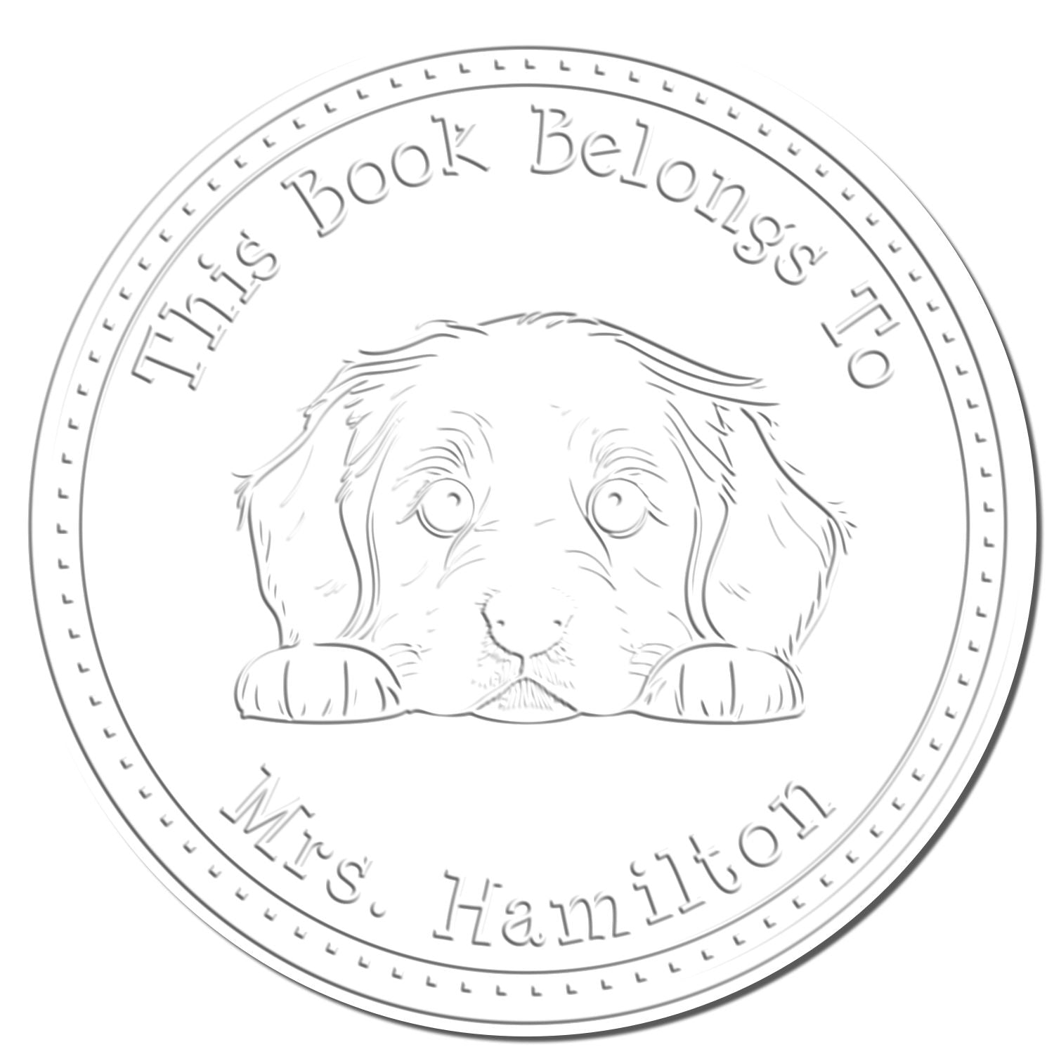 Handheld Golden Retriever Personalized Book Embossed Seal - Engineer Seal Stamps
