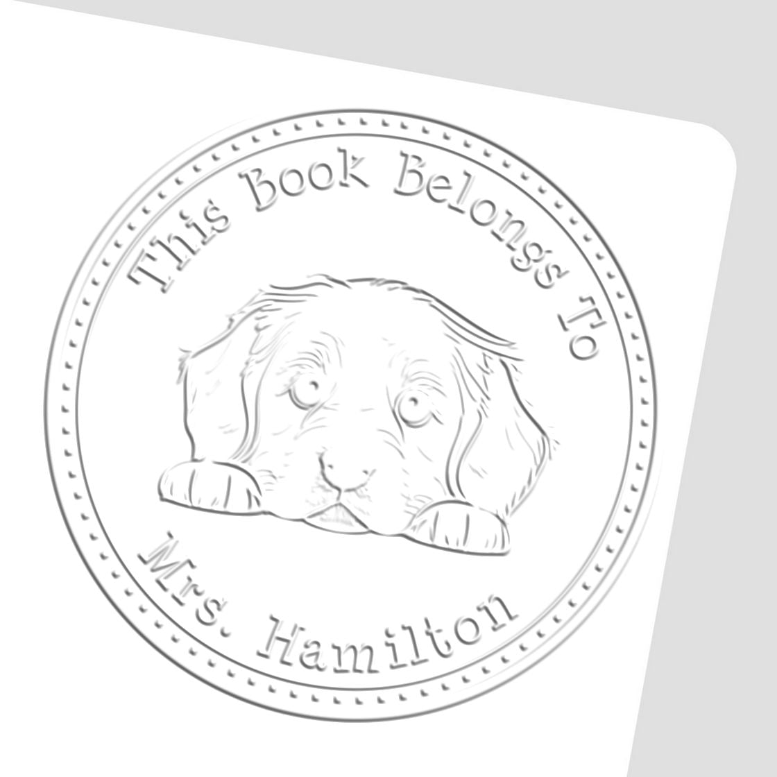 Handheld Golden Retriever Personalized Book Embossed Seal - Engineer Seal Stamps