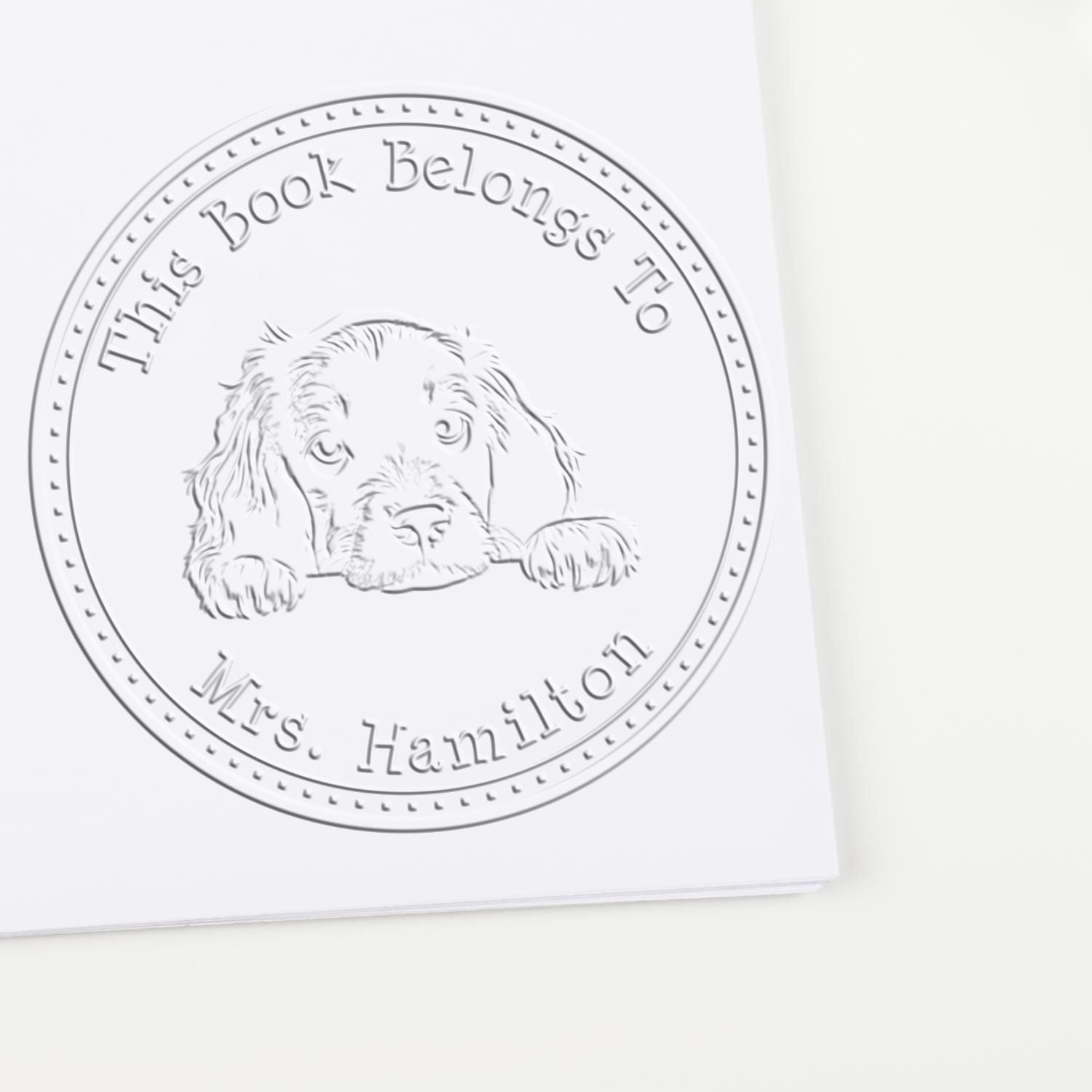 Handheld Gordon Setter Personalized Book Embossing Seal