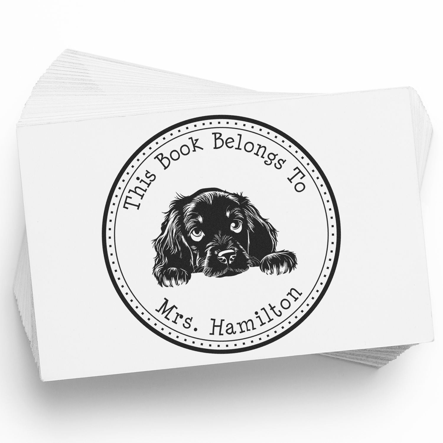 Wooden Handle Gordon Setter Custom Ex Libris Library Stamper - Engineer Seal Stamps