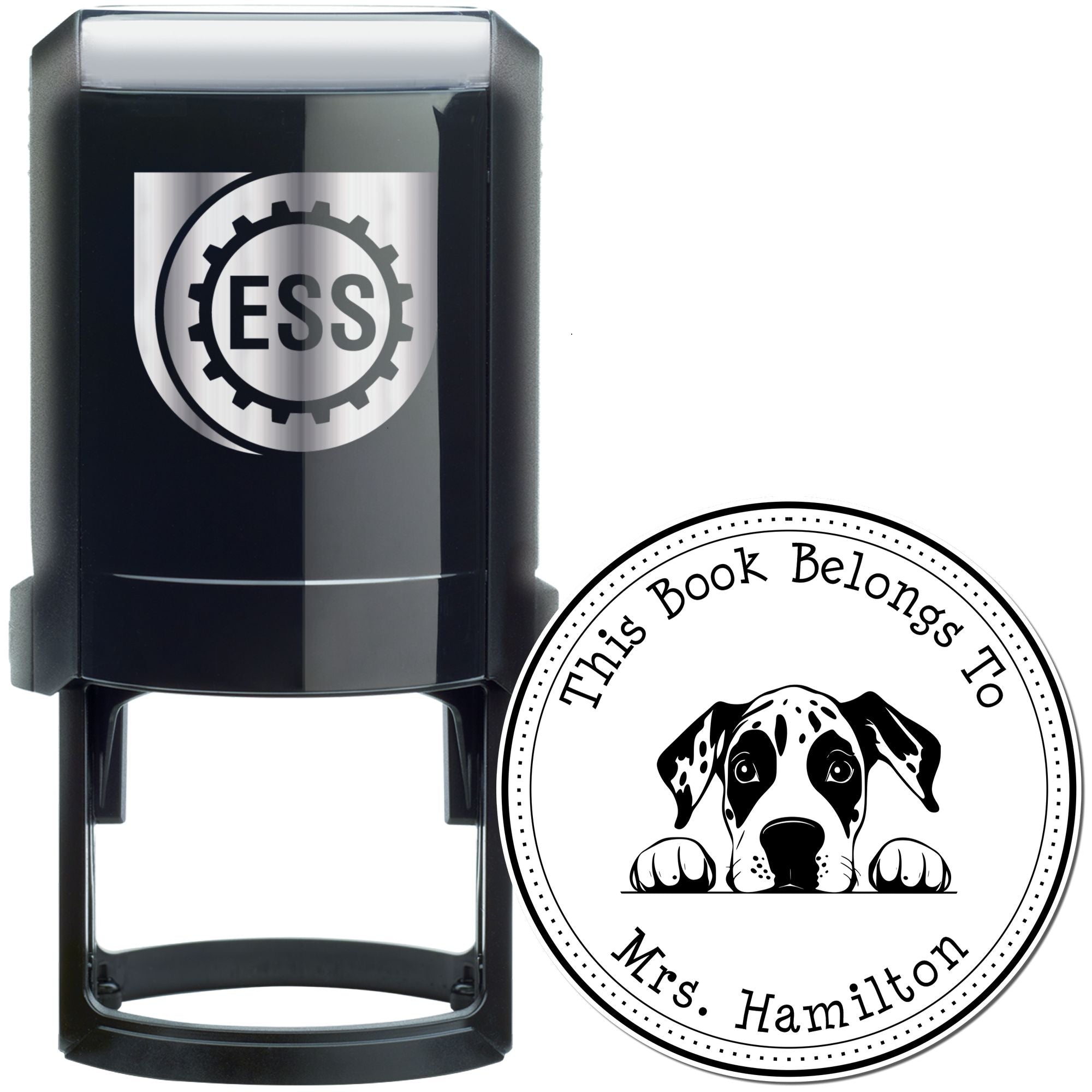 Self-Inking Great Dane Customizable From the Desk of Stamp - Engineer Seal Stamps