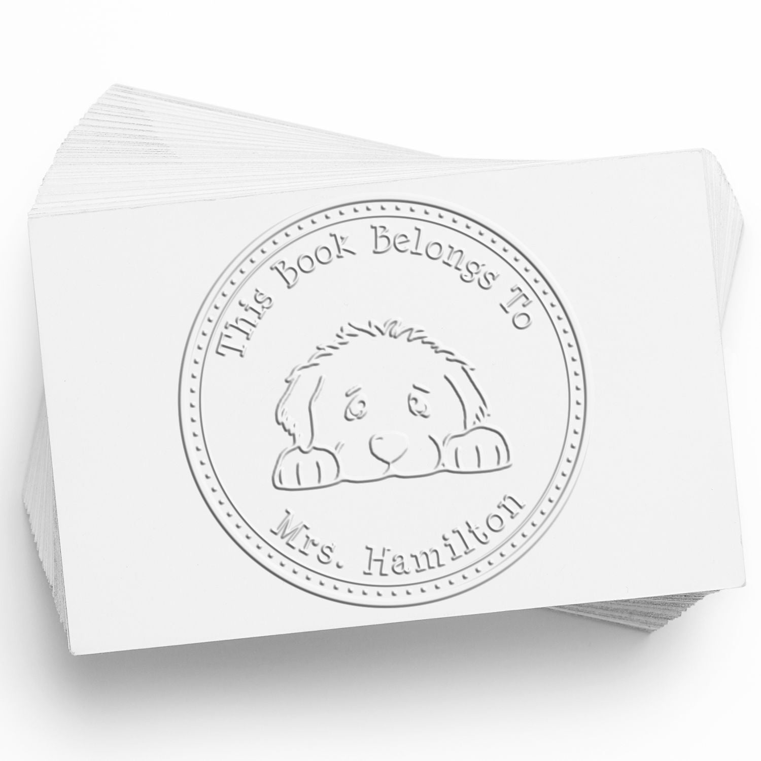 Handheld Greater Swiss Mountain Dog Personalized Book Embossed Stamp