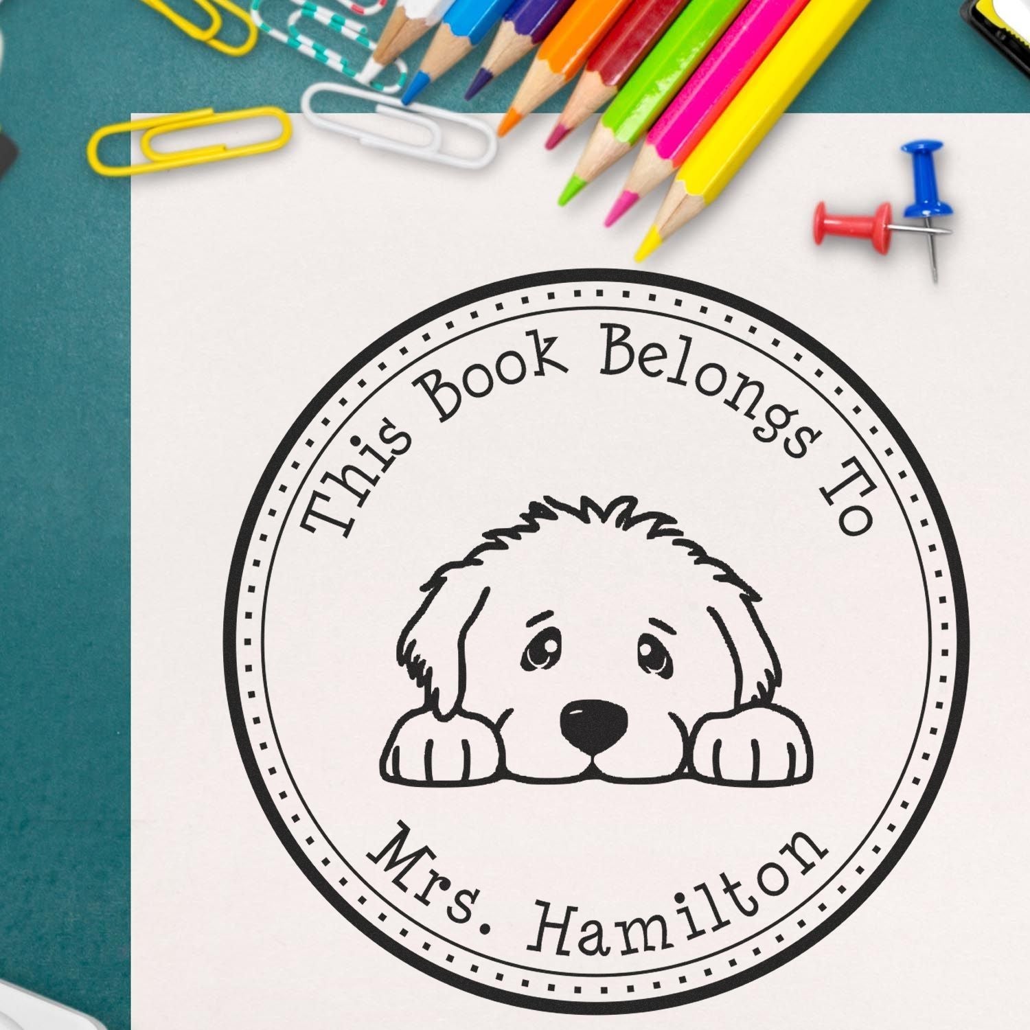 Greater Swiss Mountain Dog Customized Book Label Stamper - Engineer Seal Stamps