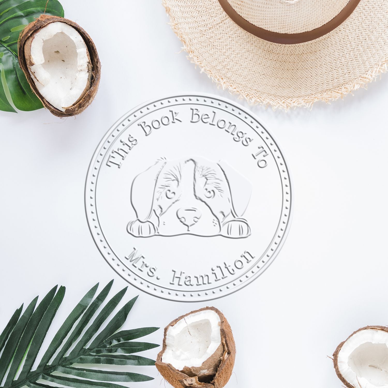 Handheld Great Pyrenees Personalized Book Embossed Seal Stamp - Engineer Seal Stamps