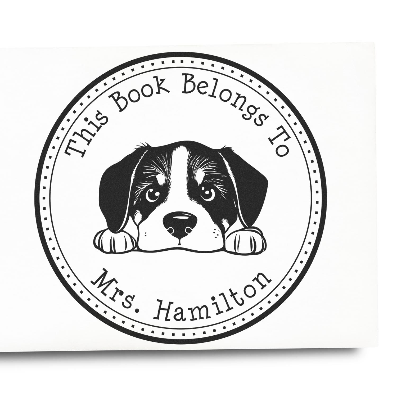 Great Pyrenees Customized Library Name Stamp - Engineer Seal Stamps