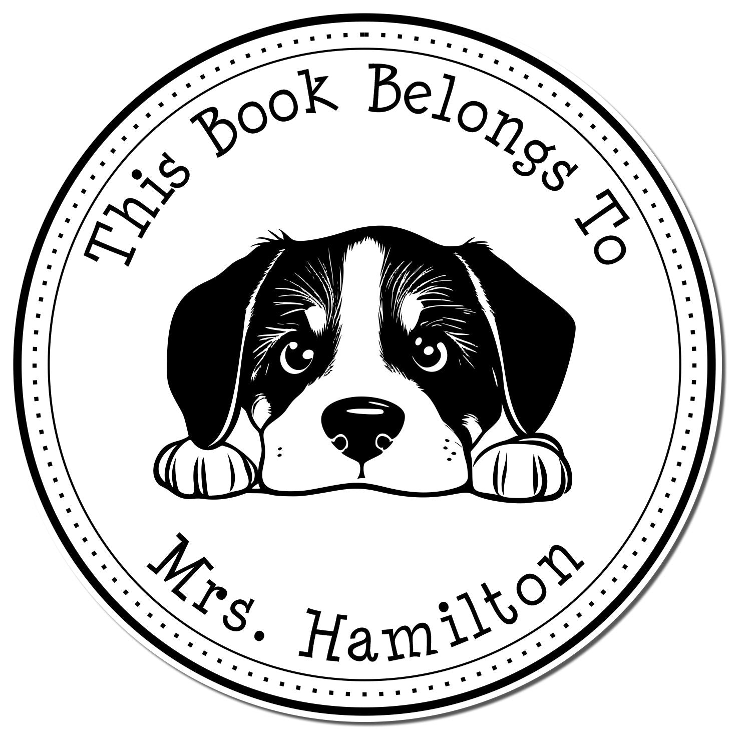 Great Pyrenees Customized Library Name Stamp - Engineer Seal Stamps