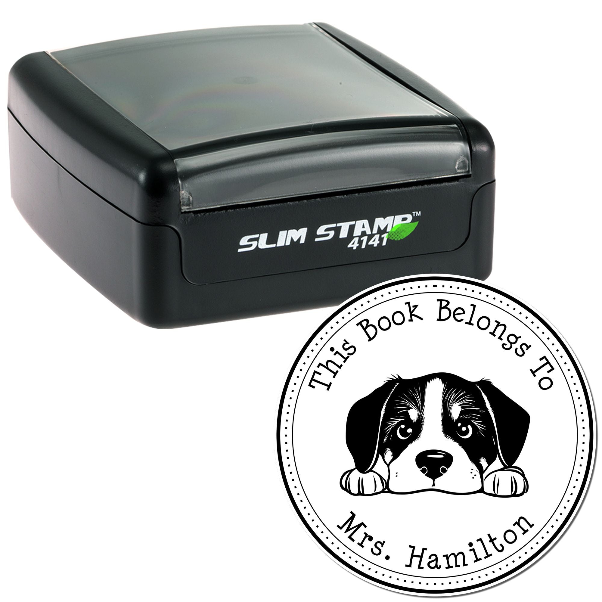 Great Pyrenees Customized Library Name Stamp - Engineer Seal Stamps
