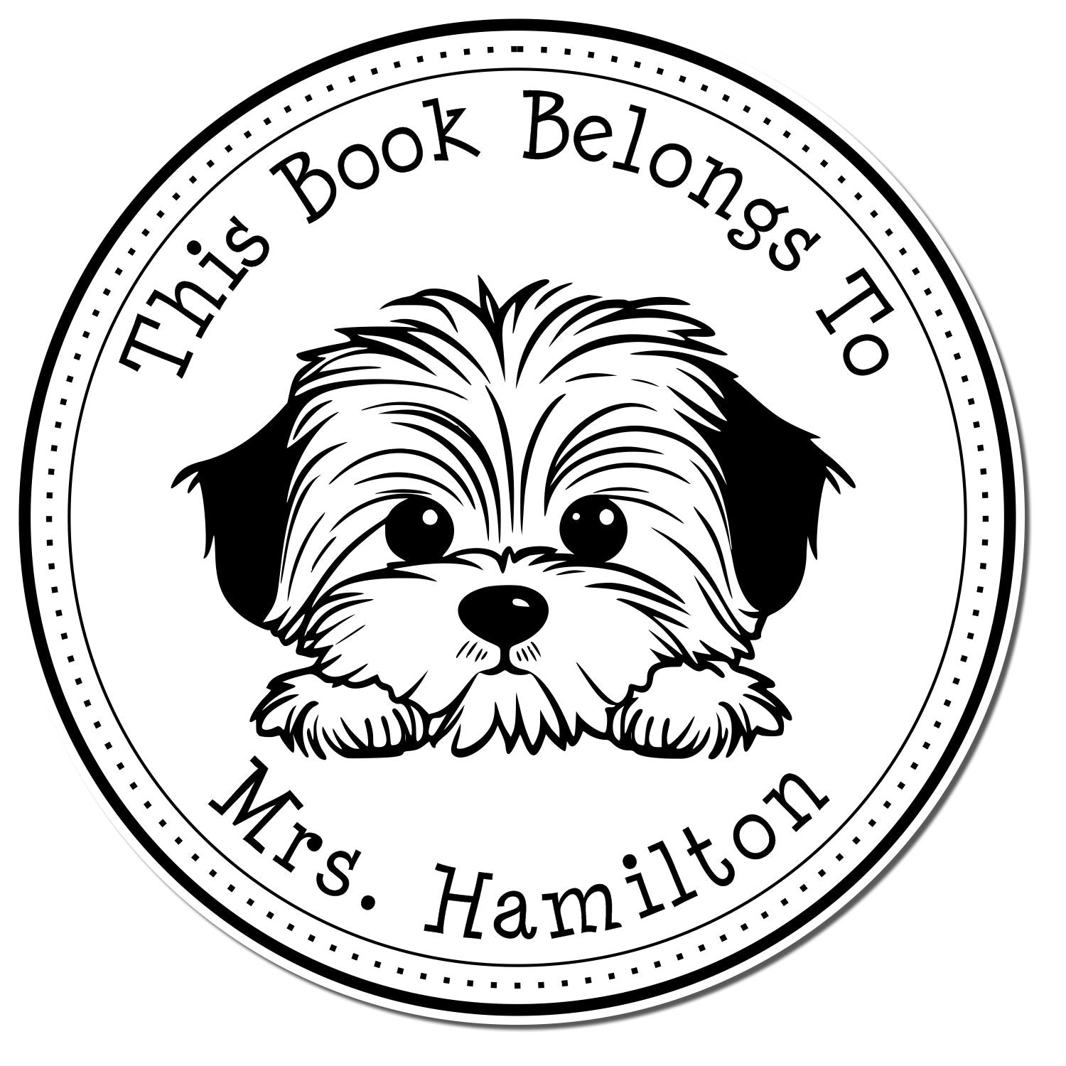 Self-Inking Havanese Customizable Desk of Stamper - Engineer Seal Stamps