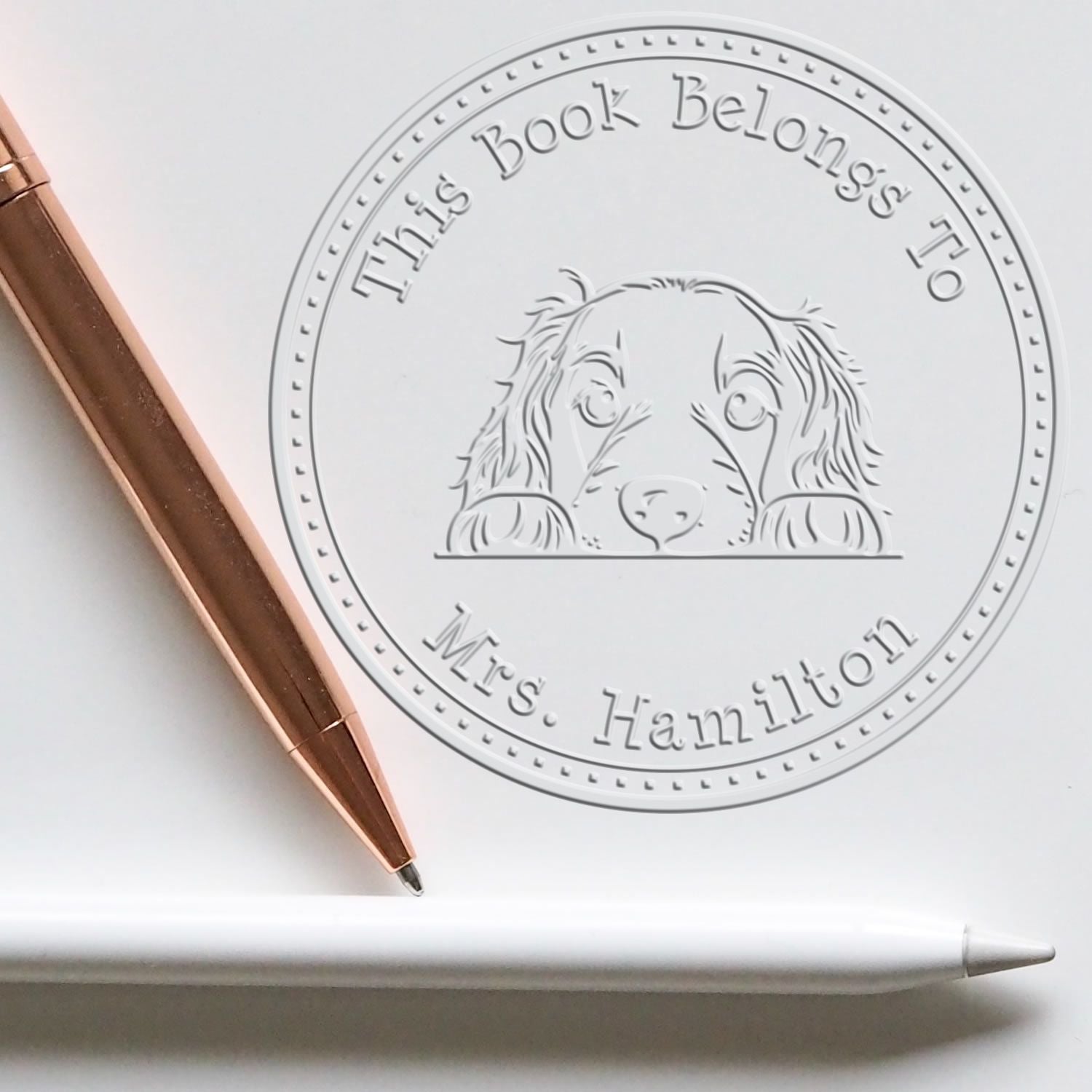 Irish Setter Personalized Librarian Embosser Seal