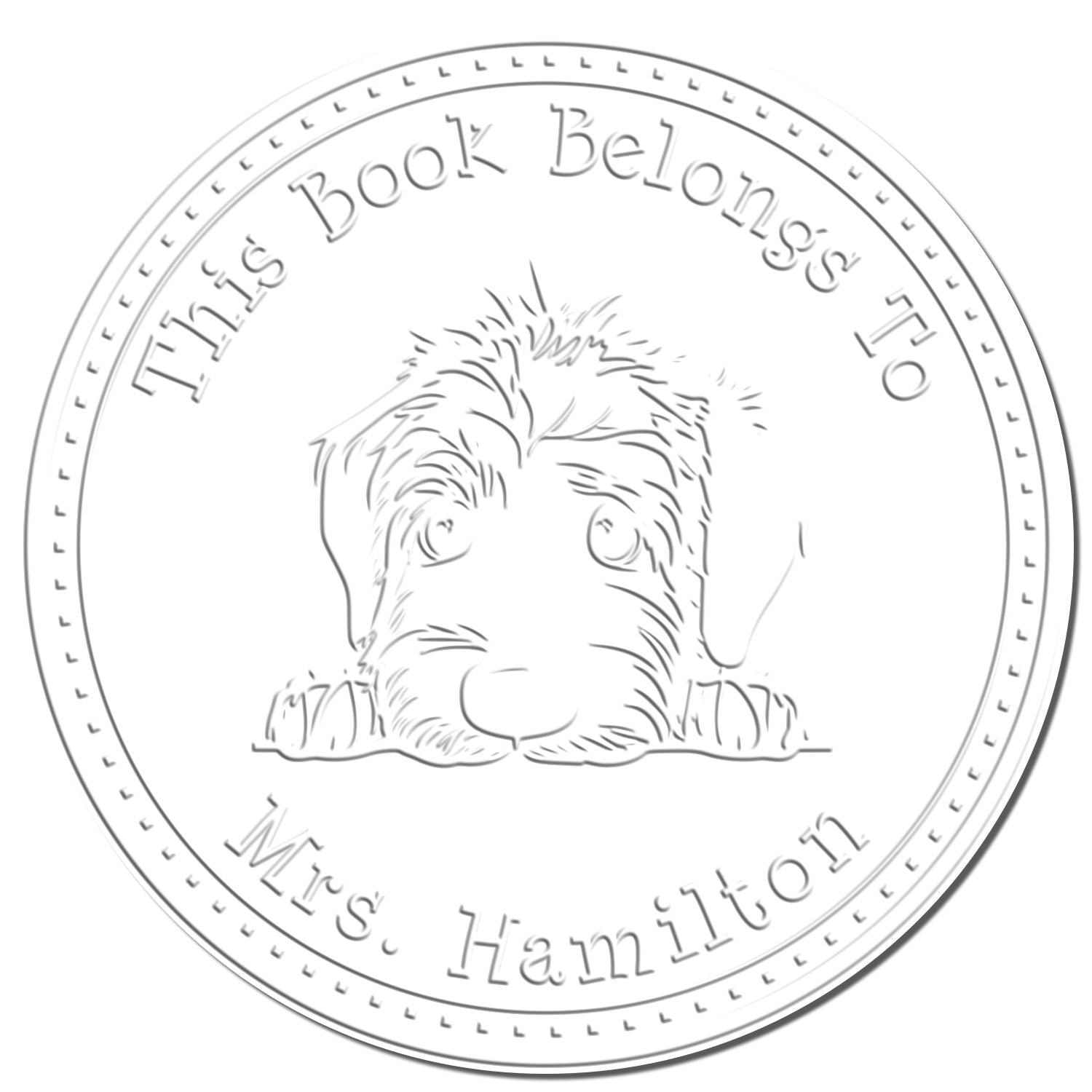 Desk Irish Wolfhound Personalizable Seal Embossed Stamp - Engineer Seal Stamps