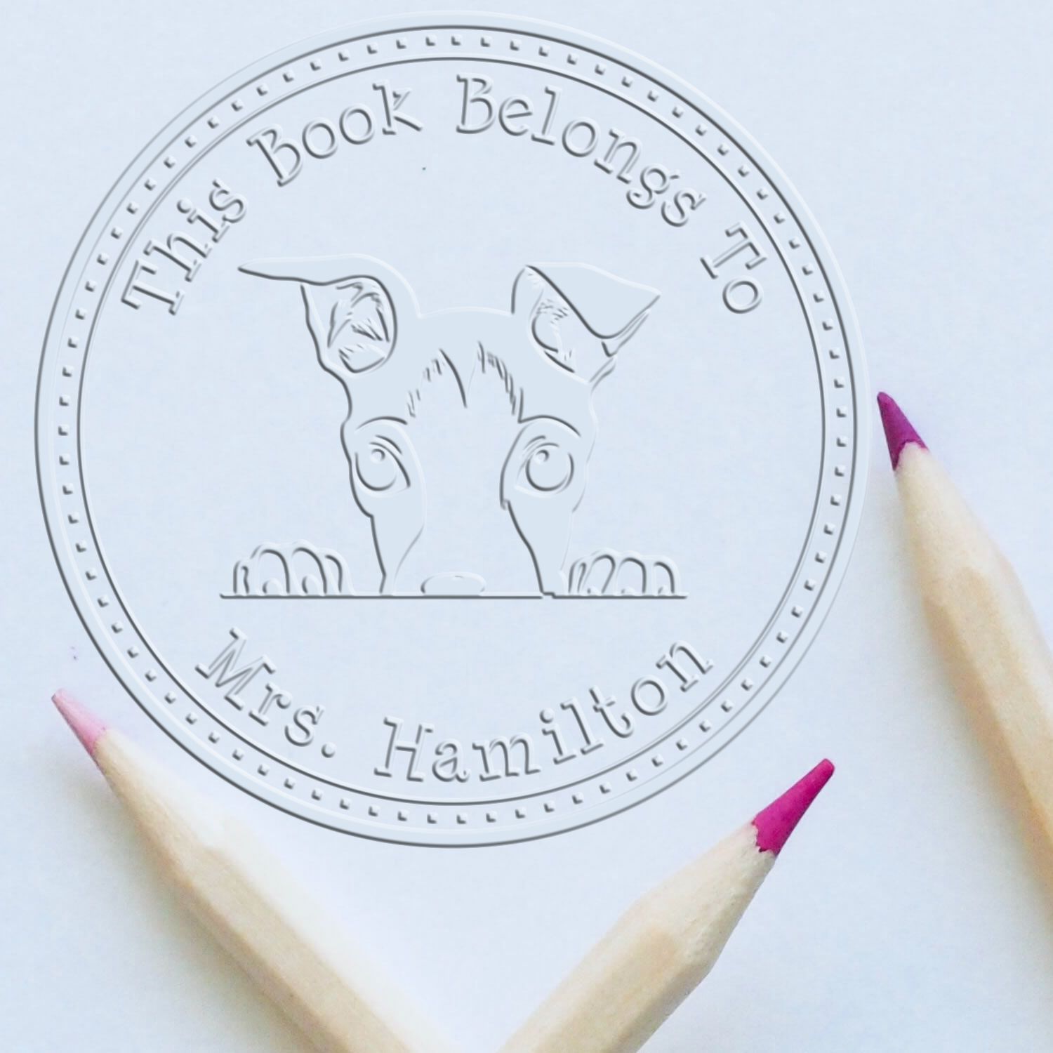 Italian Greyhound Personalized Librarian Embossed Seal
