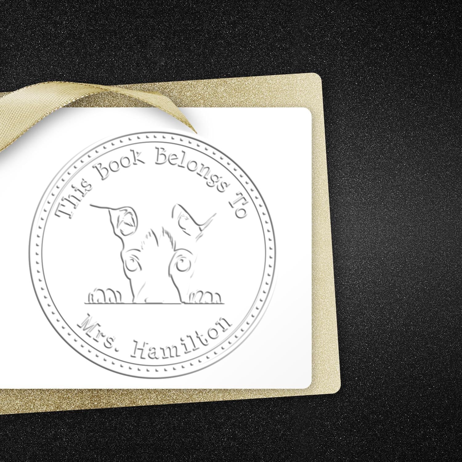 Handheld Italian Greyhound Personalized From the Desk of Seal - Engineer Seal Stamps