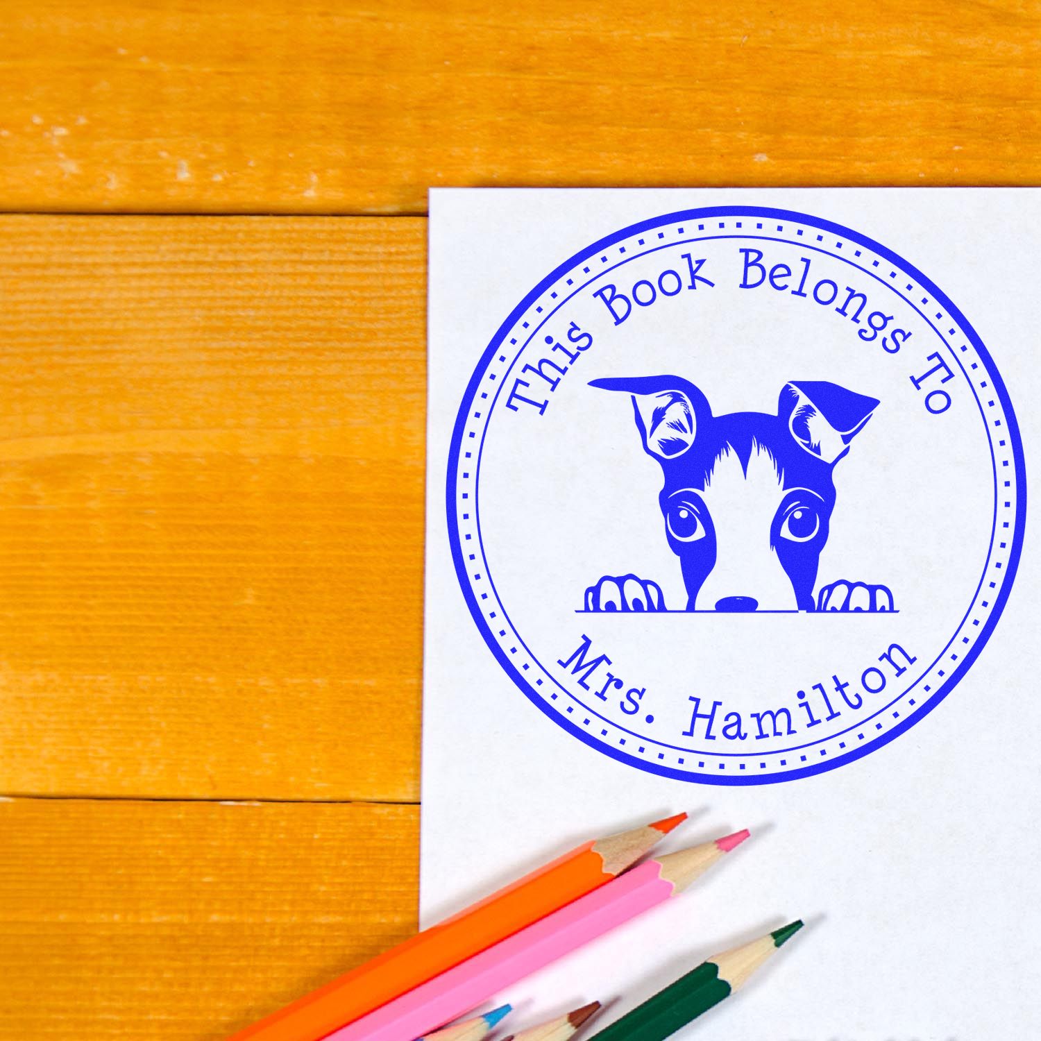 Italian Greyhound Custom Book Stamp - Engineer Seal Stamps