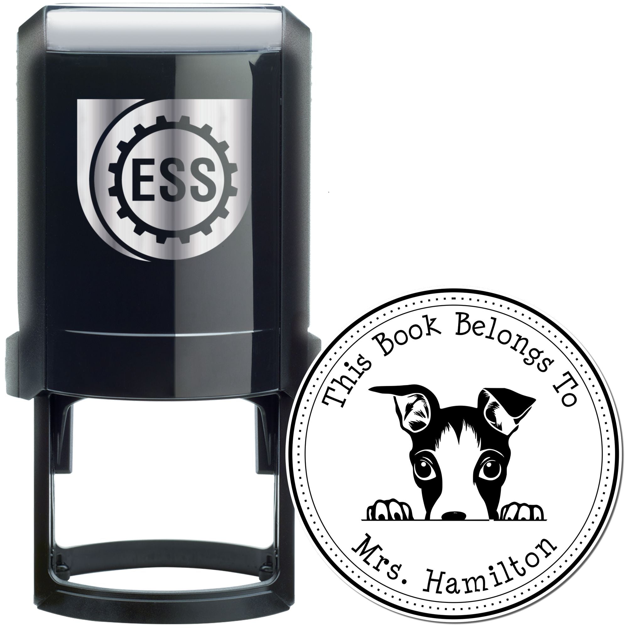 Self-Inking Italian Greyhound Customizable Ex Libris Library Stamp - Engineer Seal Stamps