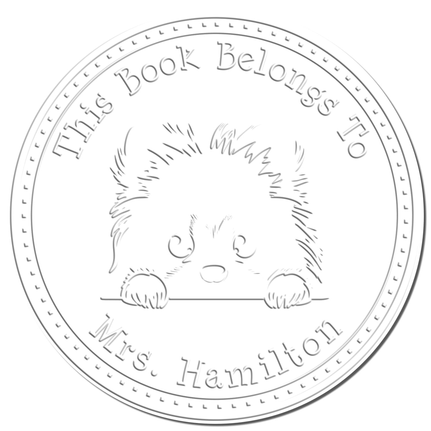 Keeshond Personalized Librarian Embossing Stamp - Engineer Seal Stamps